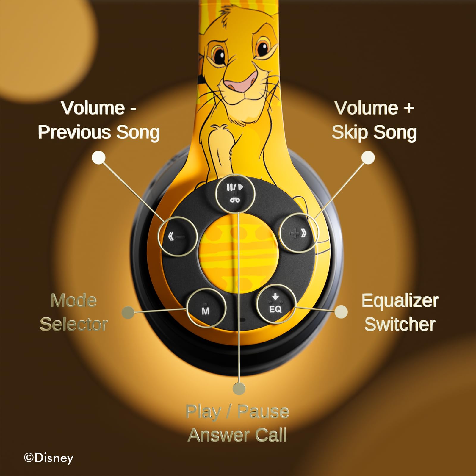 Foto 6 pulgar | Auriculares Bluetooth Ijoy Disney Lion King Simba Over-ear - Venta Internacional.