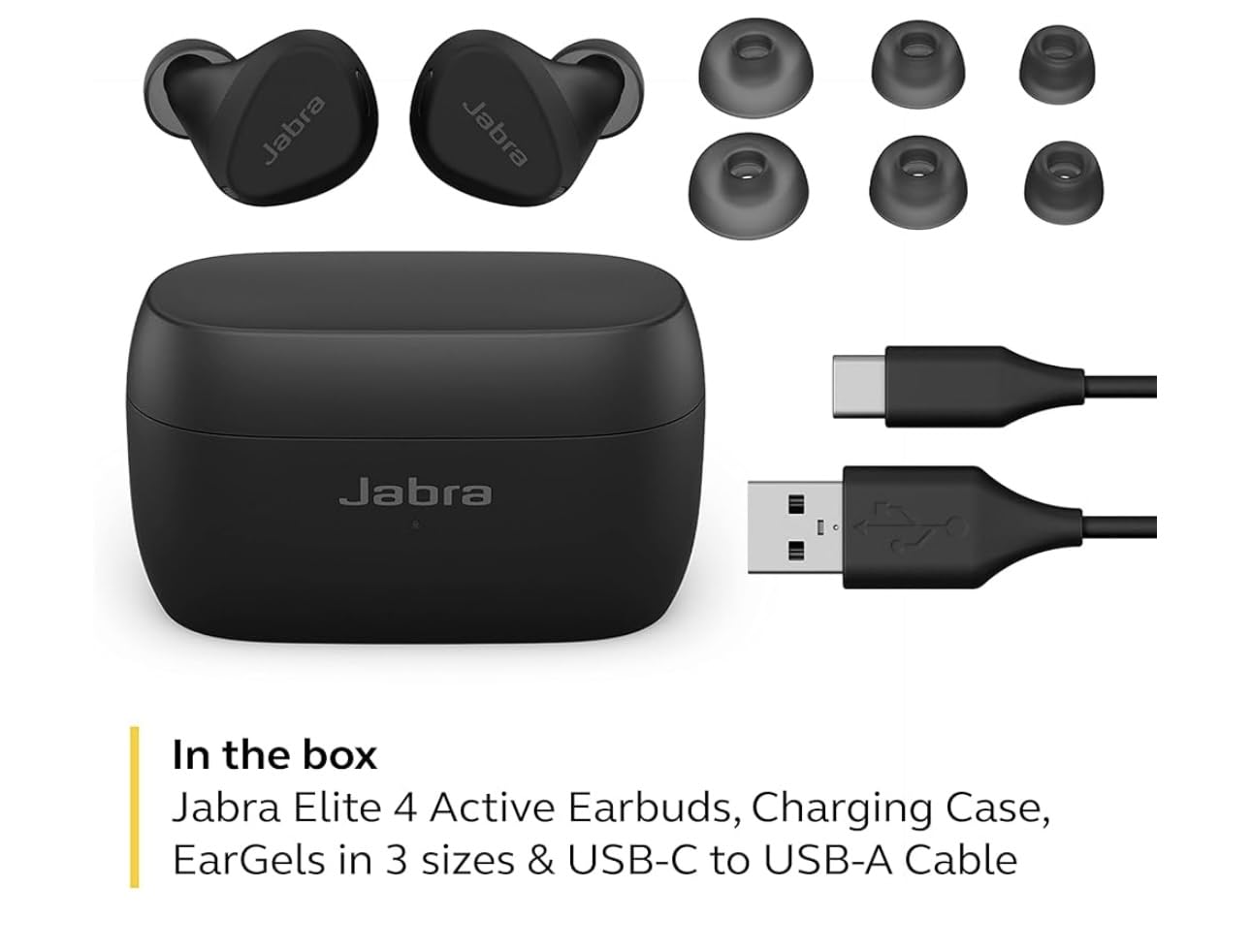 Foto 4 pulgar | Auriculares Jabra Elite 3 Active True Wireless Con Anc - Negro - Venta Internacional.