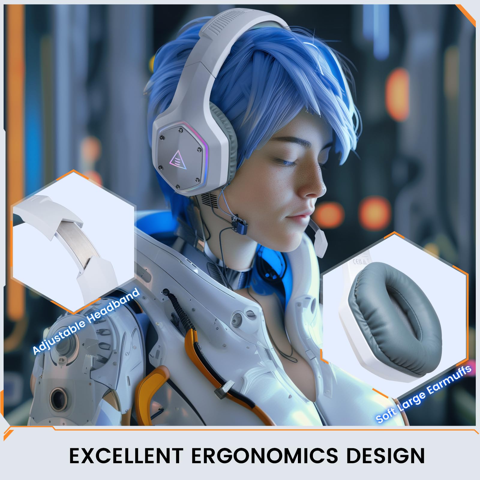 Foto 8 pulgar | Auriculares Inalámbricos Para Juegos Eksa E1000wt Con Micrófono De Sonido 7.1 - Venta Internacional.