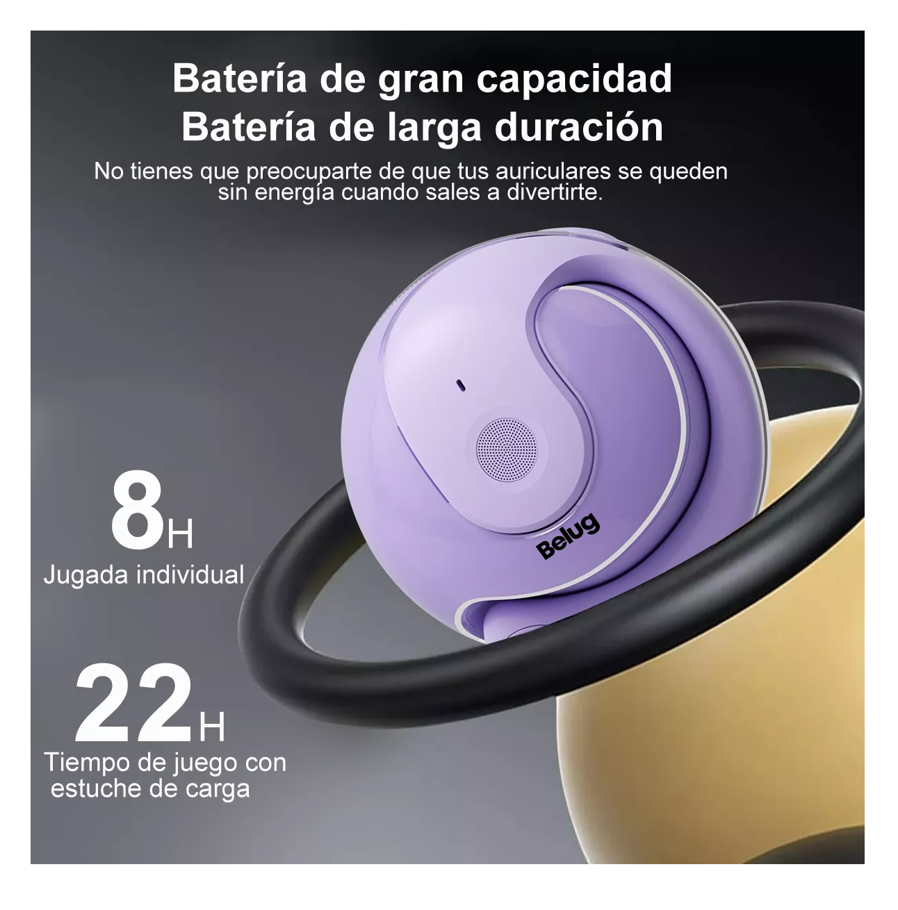 Foto 4 pulgar | Audífonos Inalambricos Bluetooth Deportivos Gamer Auricular Violeta Belug