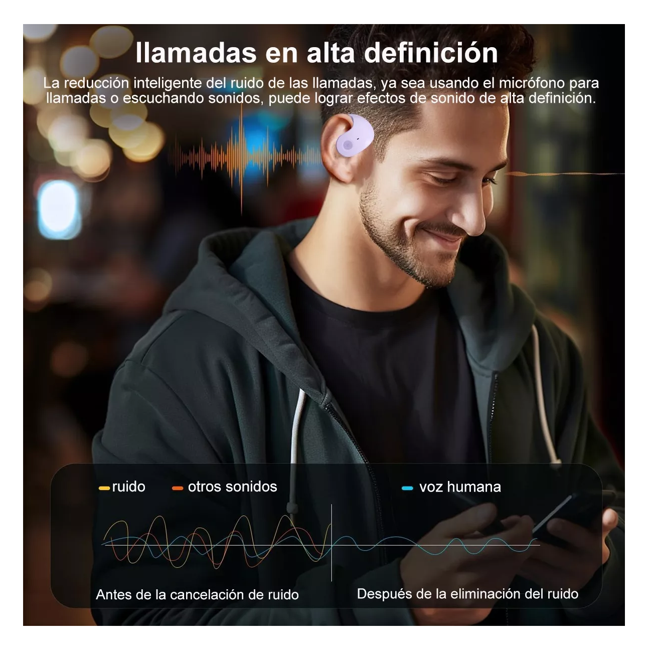 Foto 6 pulgar | Audífonos Inalambricos Bluetooth Deportivos Gamer Auricular Violeta Belug