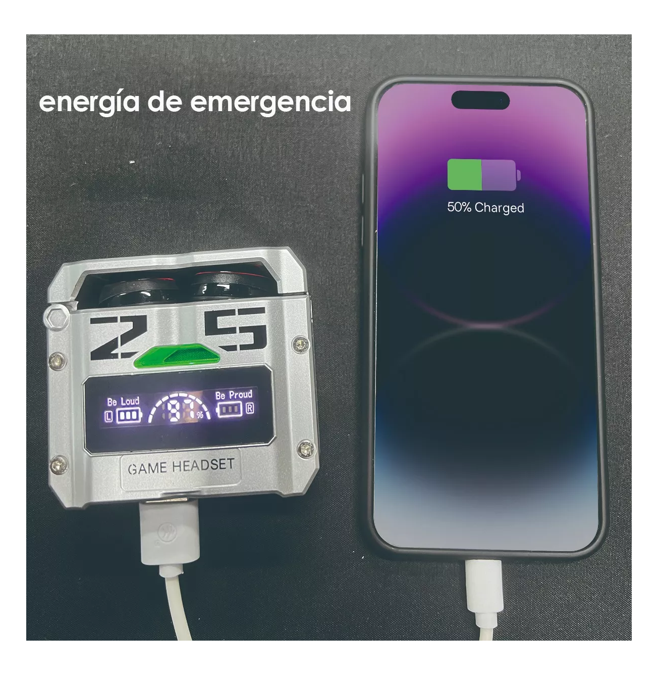 Foto 4 pulgar | Audífonos Gamer Bluetooth Cargas De Gran Capacidad Plata