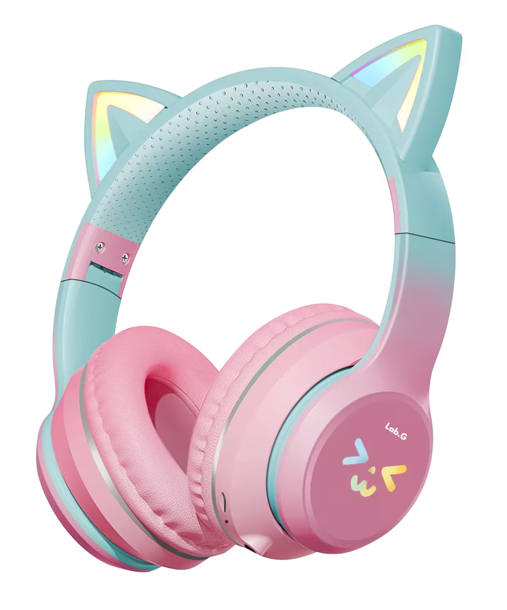 Audifonos Orejas De Gato Bluetooths Inalambricos Diadema Niños, Rosa