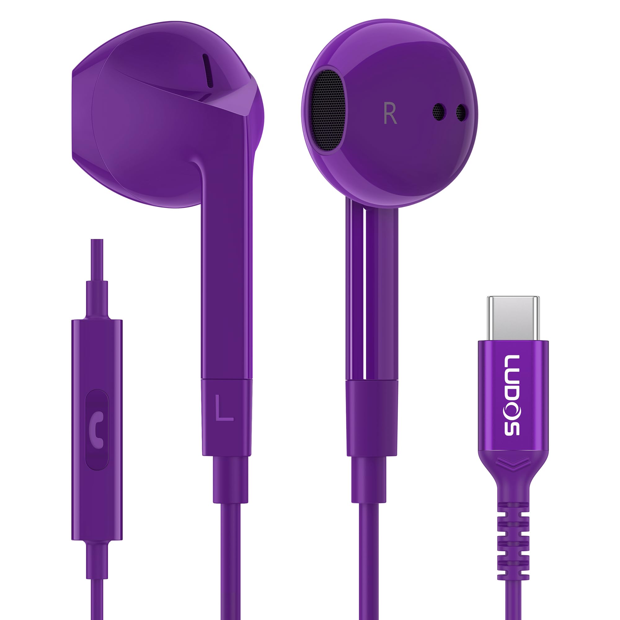 Auriculares Usb-c Con Cable Ludos Ferox Para Iphone 16 15 Pro Max - Venta Internacional.