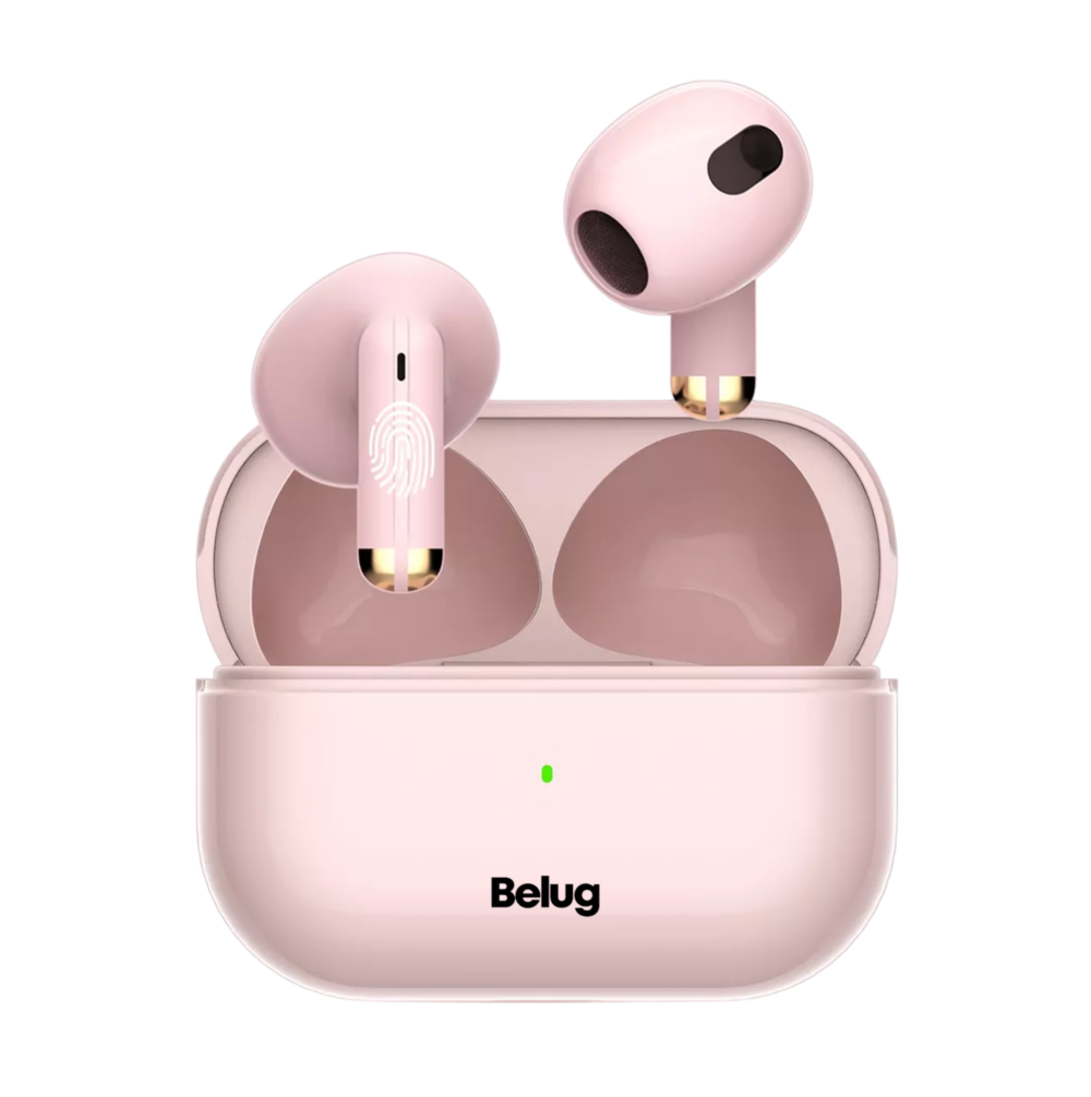 Audífonos Inalámbricos Mini Micrófono Para Ios Android Bt5.3 Rosa Belug