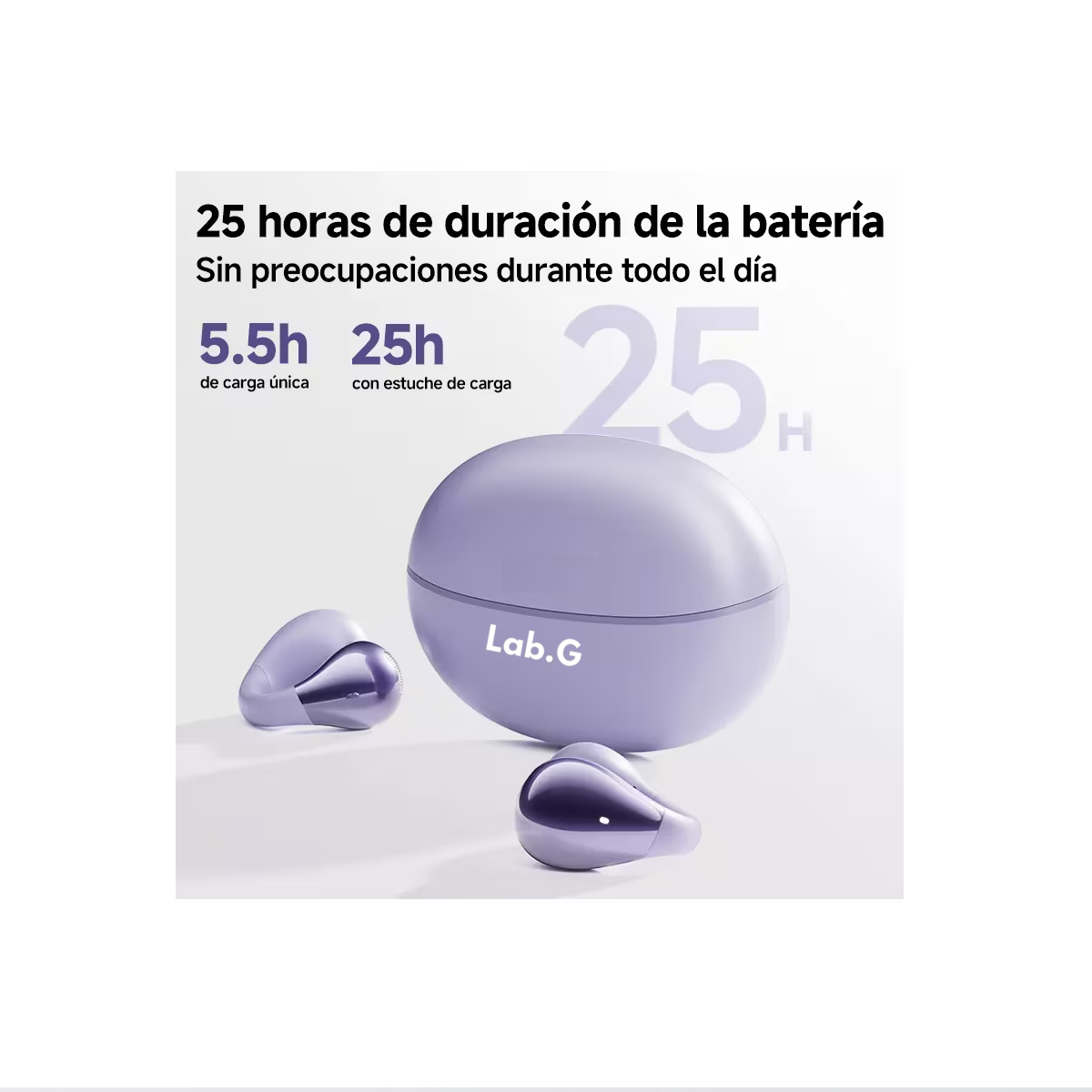 Foto 5 | Audífonos Lab.g Con Clip Para La Oreja V5.4 Lila