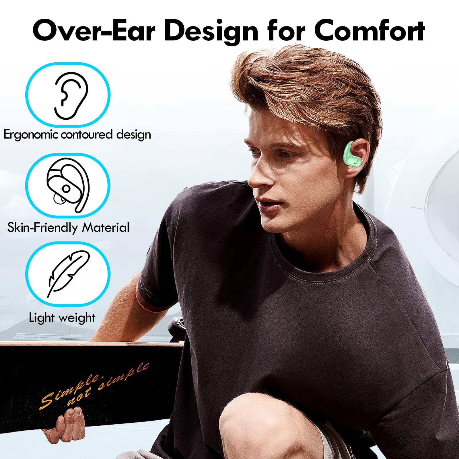 Foto 4 pulgar | Auriculares Inalámbricos Kurdene Sport Bluetooth Rojos 60h - Venta Internacional.