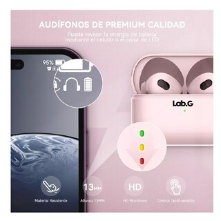 Foto 3 | Audífonos Inalámbricos Lab.g Mini Microfono Para Ios Android Bt5.3 Rosa
