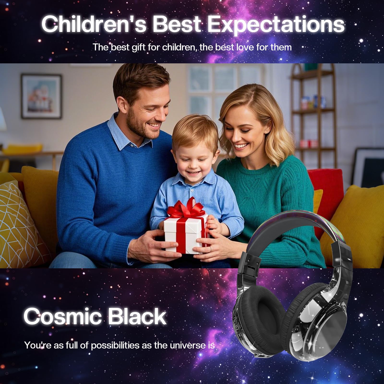 Foto 3 pulgar | Auriculares Bluetooth 5.3 Qearfun Kids Metallic Gradient - Venta Internacional.