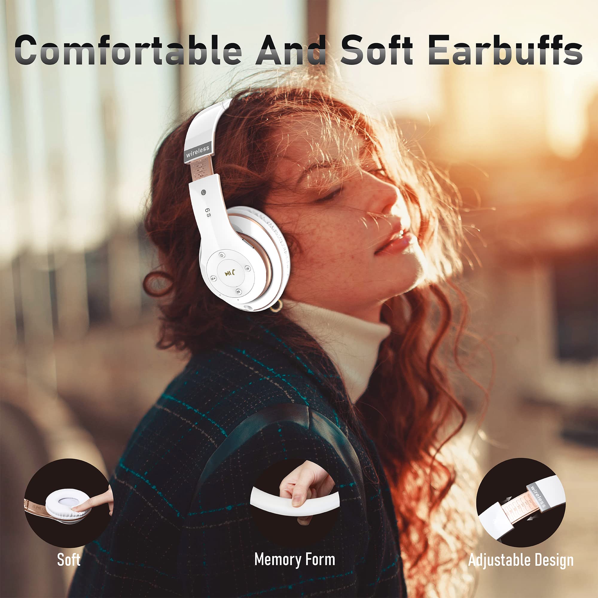 Foto 4 pulgar | Auriculares Bluetooth Falebare 6s Para Colocar Sobre Las Orejas, 40 Horas De Reproducción, Color Blanco - Venta I