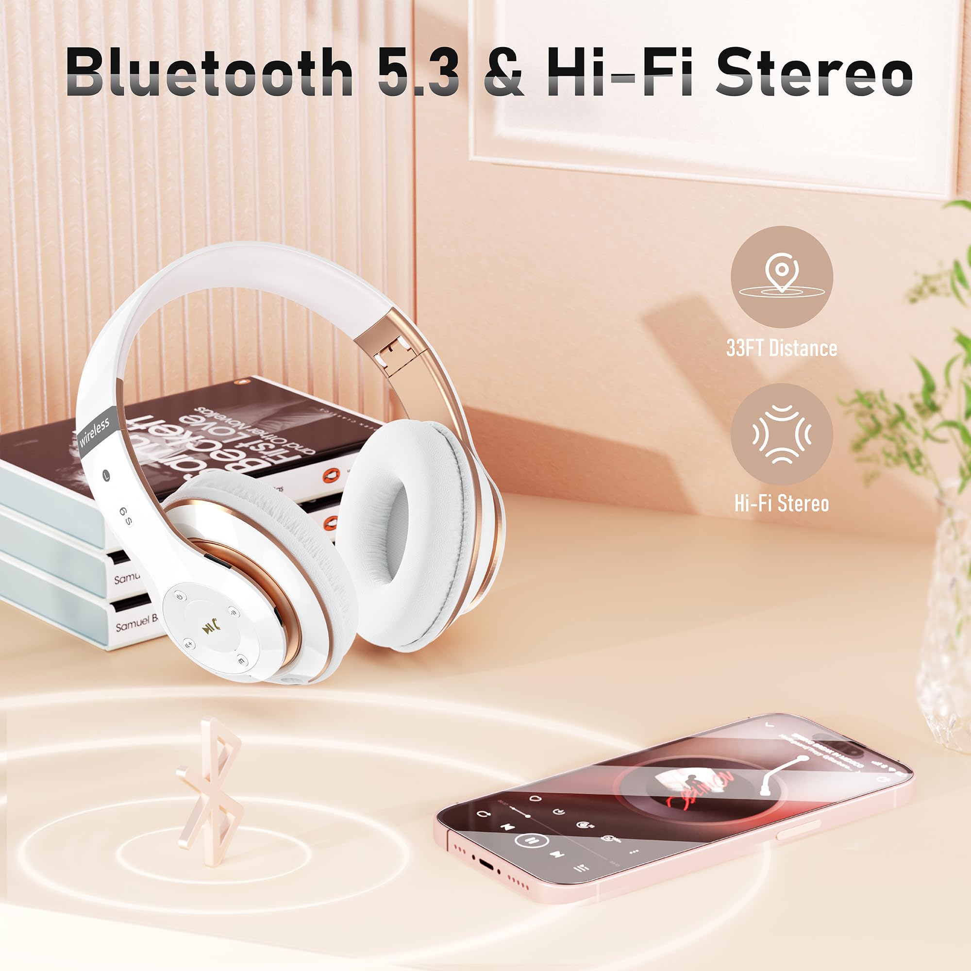Foto 7 pulgar | Auriculares Bluetooth Falebare 6s Para Colocar Sobre Las Orejas, 40 Horas De Reproducción, Color Blanco - Venta I