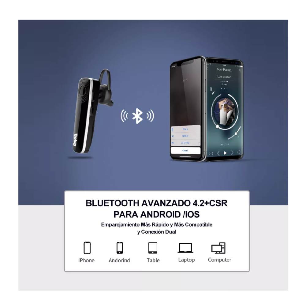 Foto 5 pulgar | Audífono In-ear Gamer Inalámbrico Manos Libres Auriculares Negro Belug
