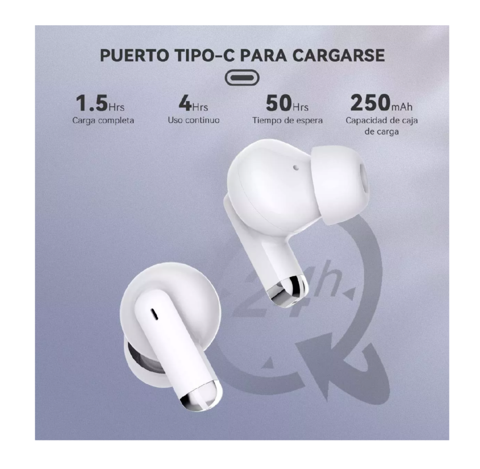 Foto 4 pulgar | Audífonos Inalámbricos Mini Micrófono Para Ios Android Bt5.3 Blanco Belug