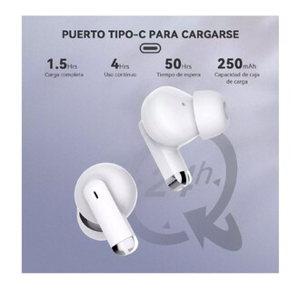 Foto 3 | Audífonos Inalámbricos Mini Micrófono Para Ios Android Bt5.3 Blanco Belug