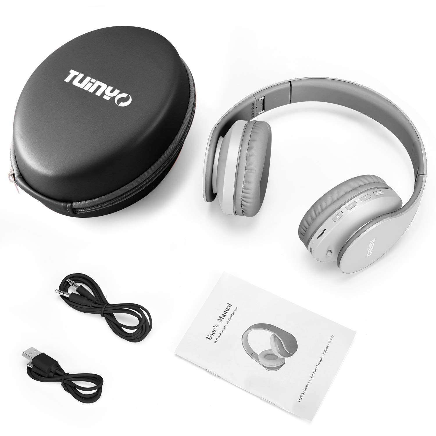 Foto 7 pulgar | Auriculares Inalámbricos Tuinyo Over Ear Bluetooth Con Micrófono - Gris - Venta Internacional.