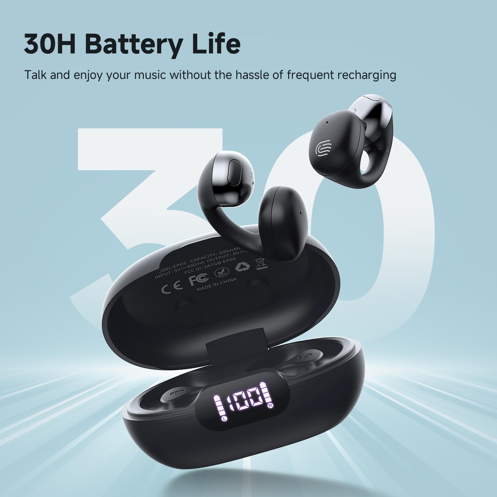 Foto 8 pulgar | Auriculares Inalámbricos Cxk Open Ear Bluetooth 5.4 30h Playtime - Venta Internacional.