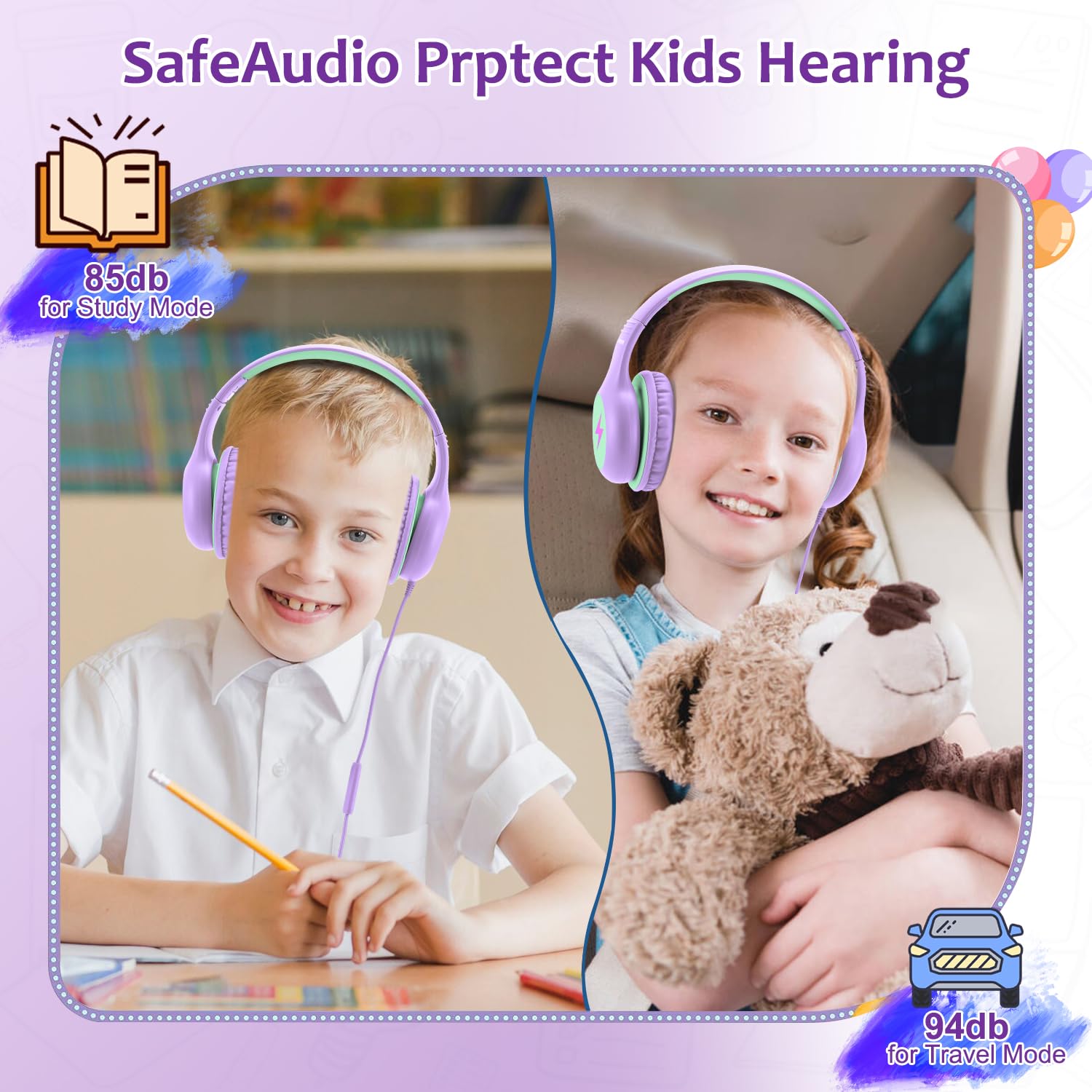 Foto 5 pulgar | Auriculares Voopwink Woopvink Kh3 Con Cable Y Micrófono Para Niños - Venta Internacional.