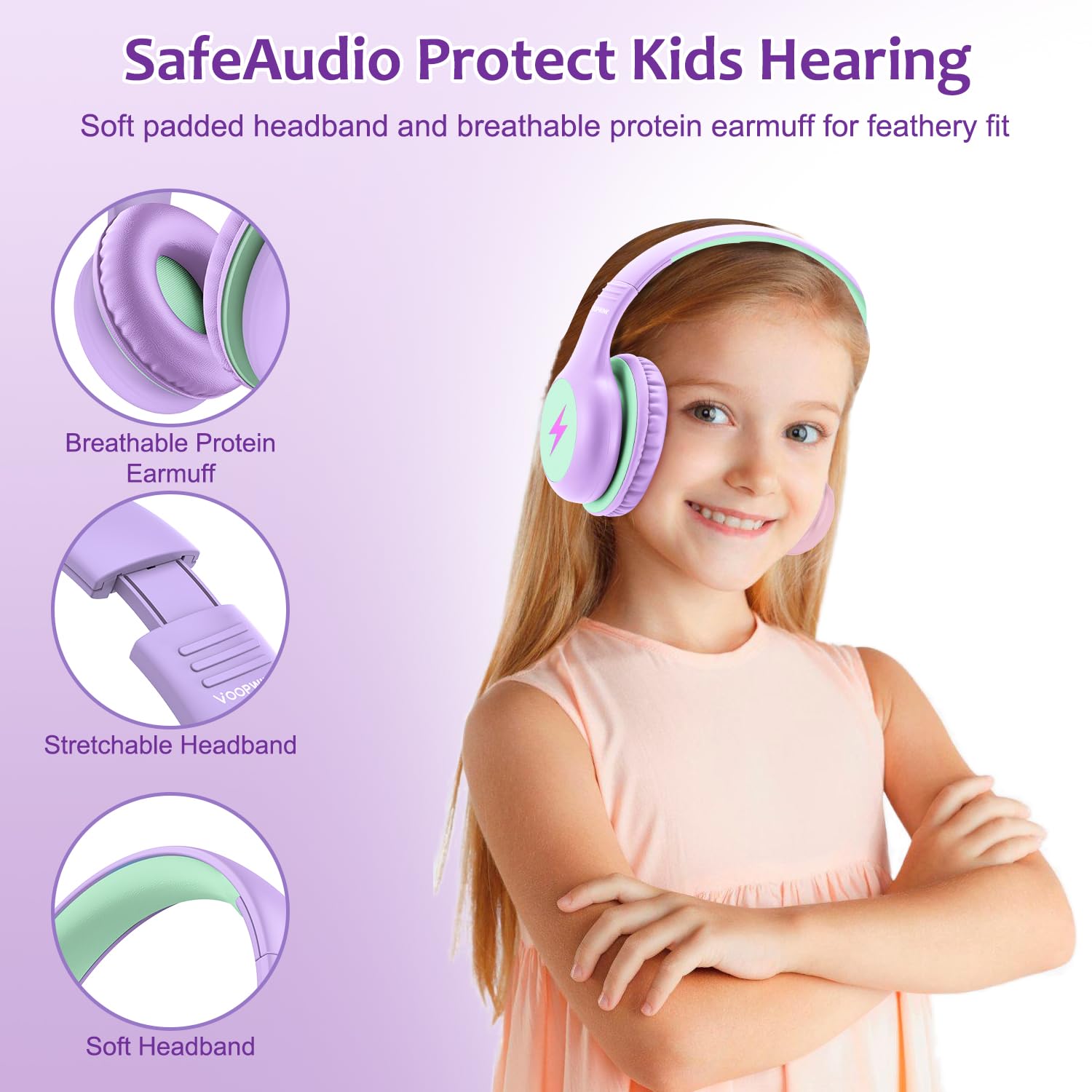 Foto 7 pulgar | Auriculares Voopwink Woopvink Kh3 Con Cable Y Micrófono Para Niños - Venta Internacional.