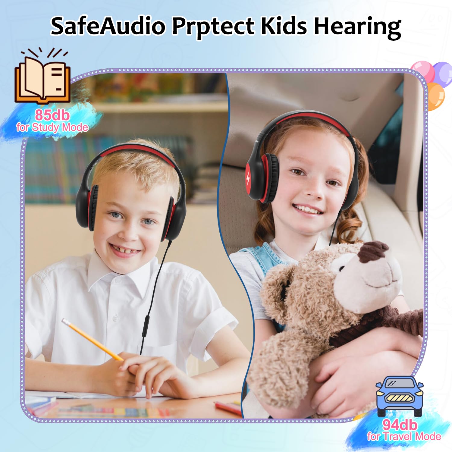 Foto 5 pulgar | Auriculares Voopwink Woopvink Kh3 Con Cable Y Micrófono Para Niños - Venta Internacional.