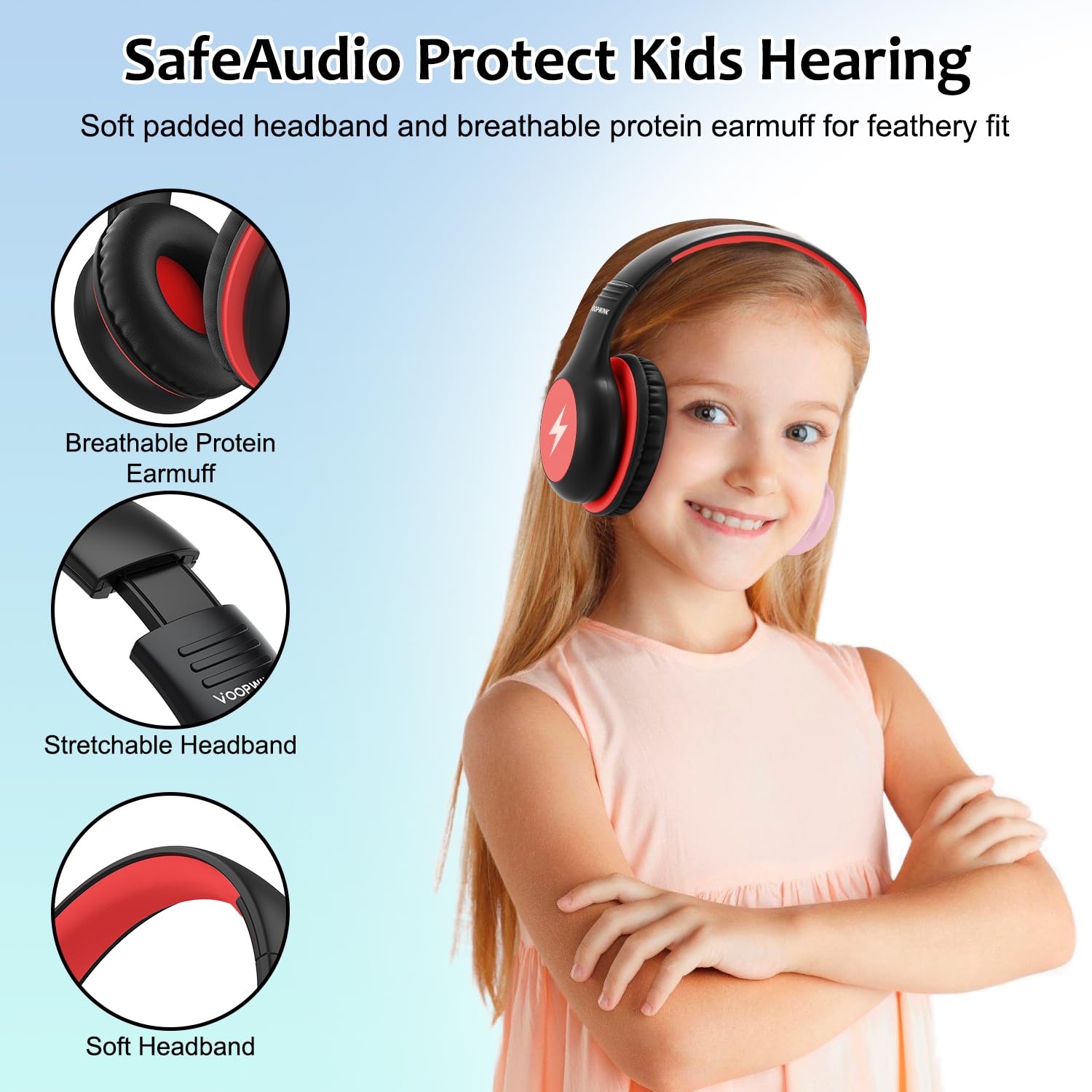 Foto 7 pulgar | Auriculares Voopwink Woopvink Kh3 Con Cable Y Micrófono Para Niños - Venta Internacional.