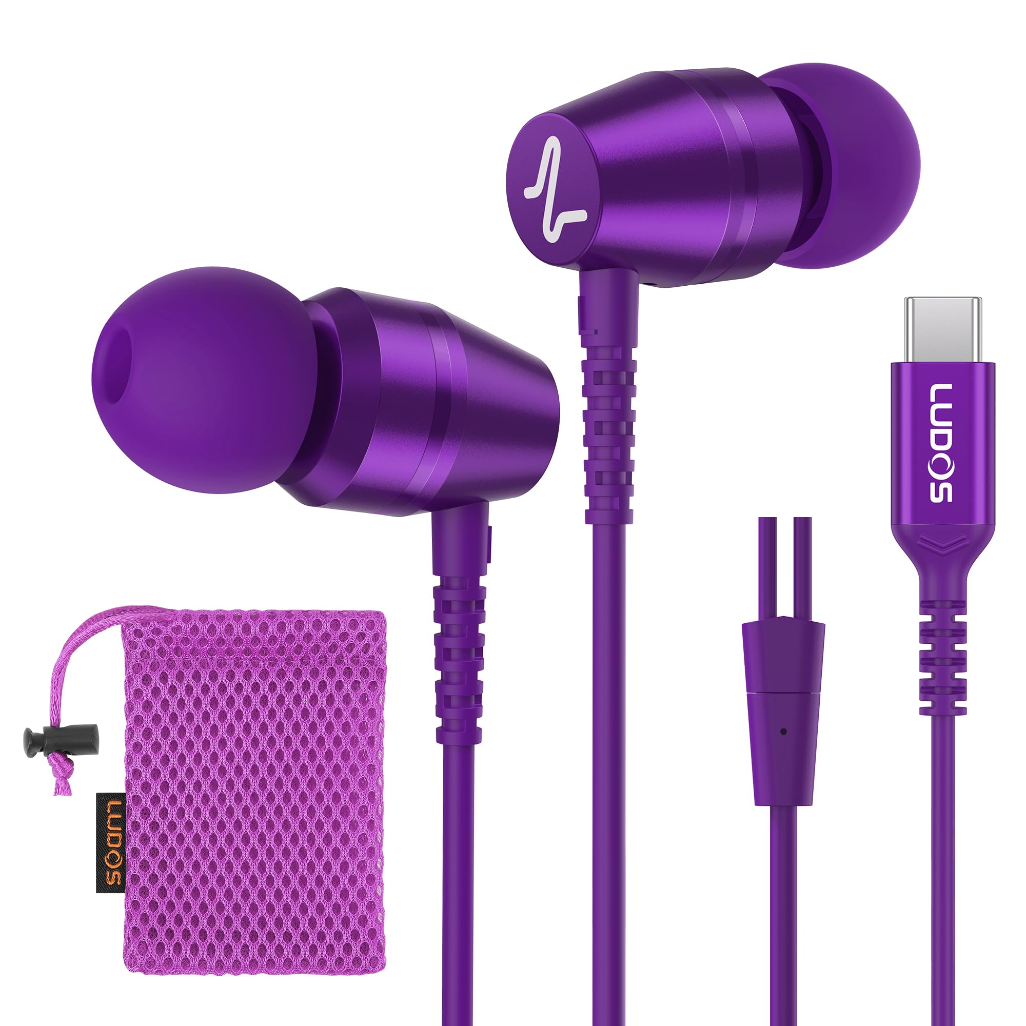 Auriculares Ludos Omnitone Usb-c Para Iphone 16 15 Pro Max Plus - Venta Internacional.