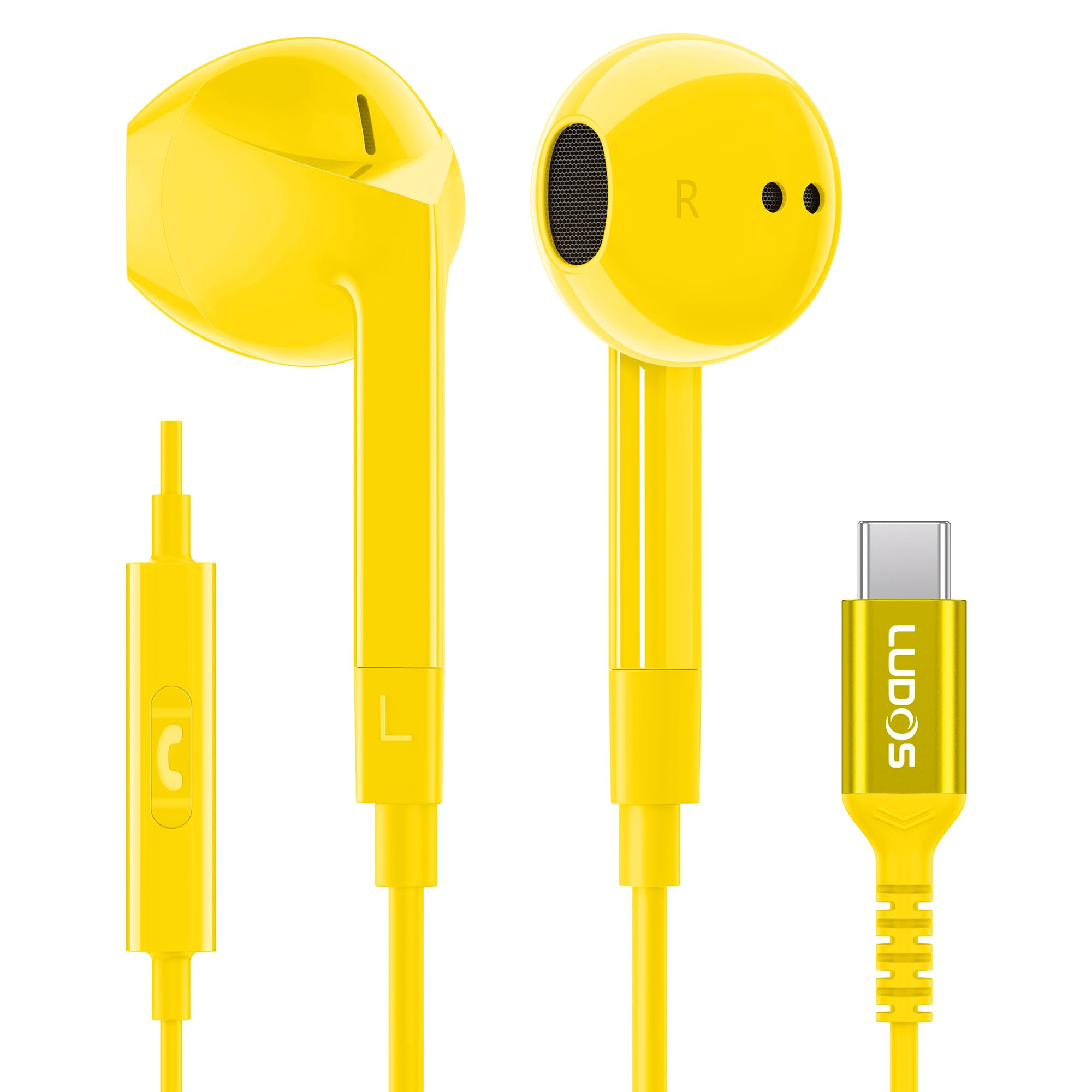 Auriculares Usb-c Con Cable Ludos Ferox Para Iphone 16 15 Pro Max - Venta Internacional.