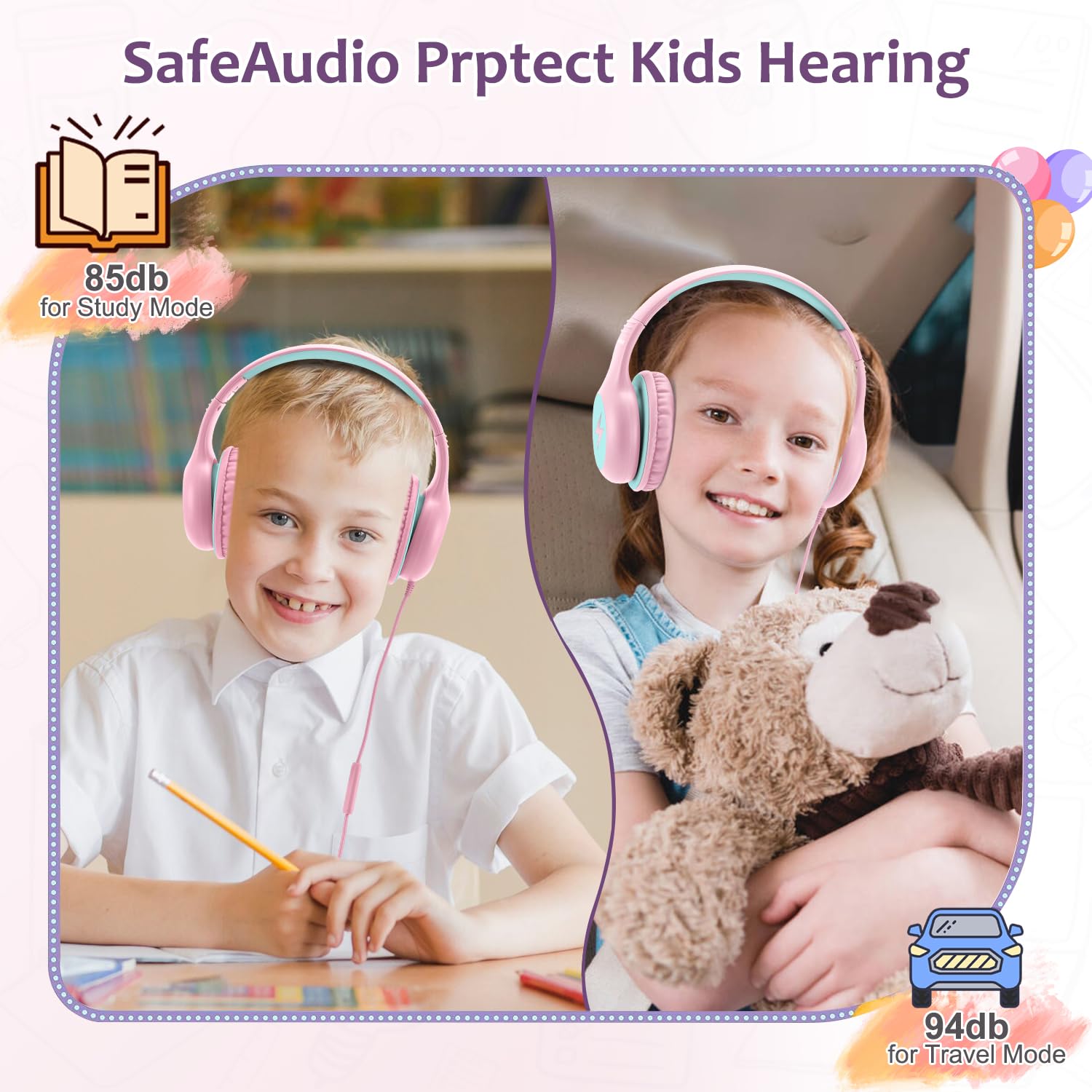 Foto 5 pulgar | Auriculares Voopwink Woopvink Kh3 Con Cable Y Micrófono Para Niños - Venta Internacional.