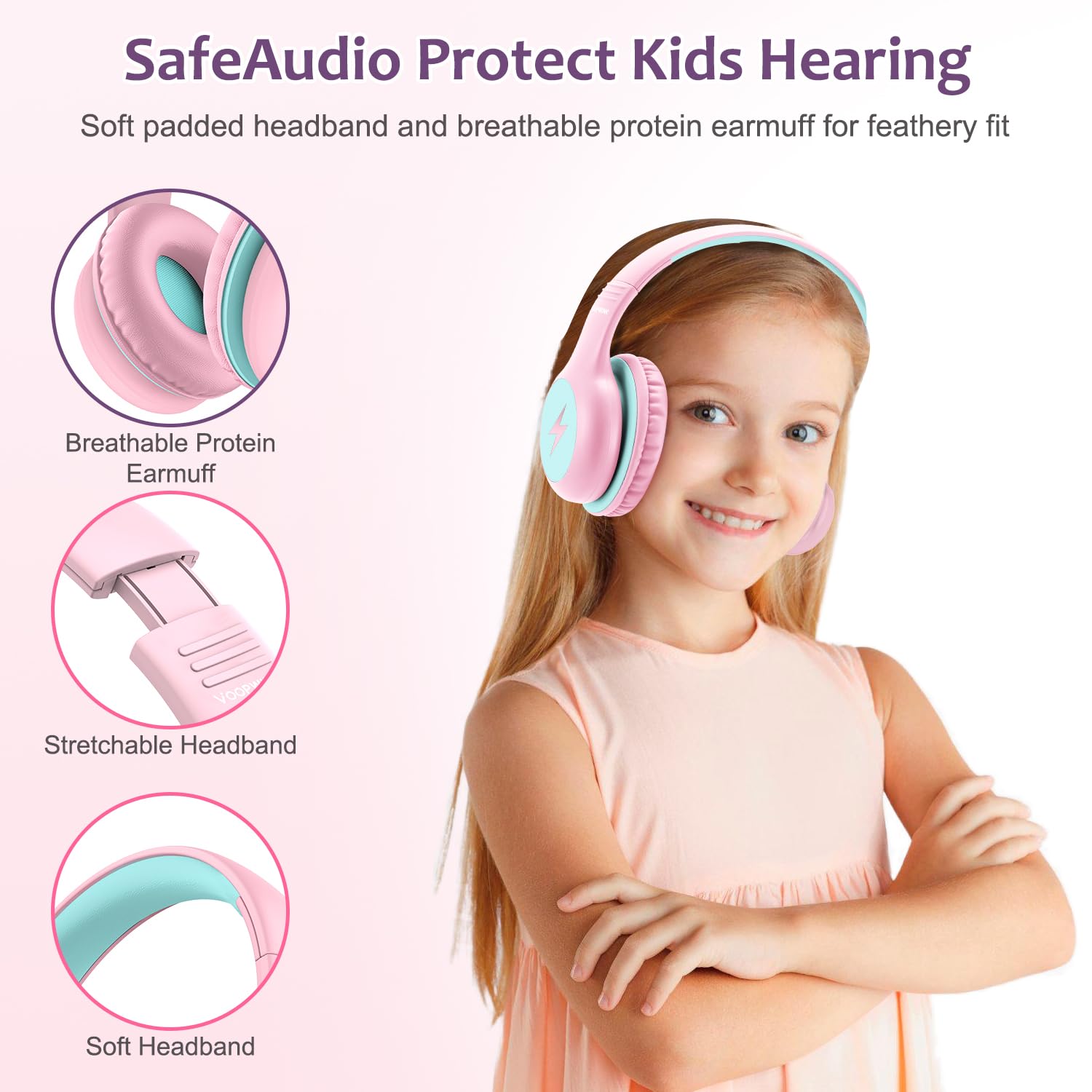 Foto 7 pulgar | Auriculares Voopwink Woopvink Kh3 Con Cable Y Micrófono Para Niños - Venta Internacional.