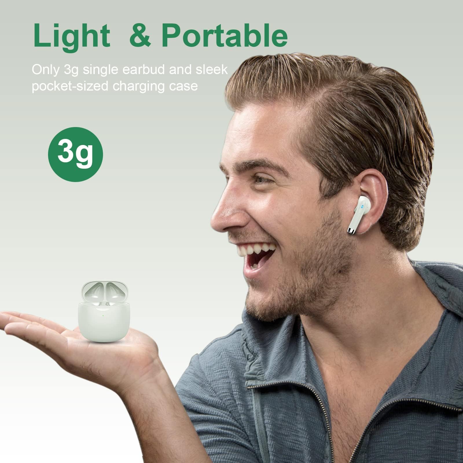 Foto 5 pulgar | Auriculares Inalámbricos Jxrev Bluetooth 5.4 Stereo Bass Ip7 Green - Venta Internacional.