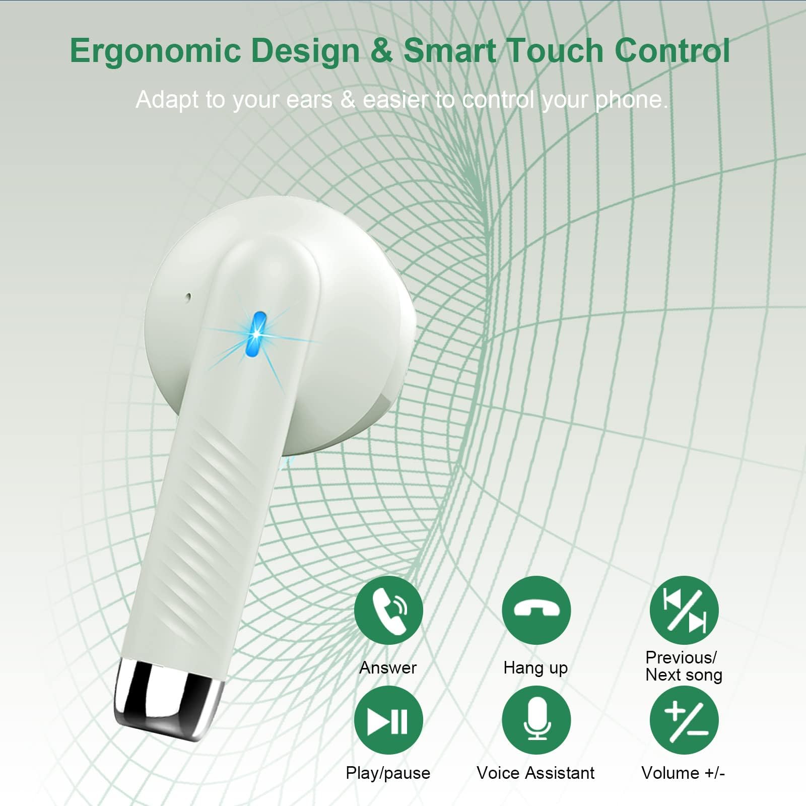 Foto 7 pulgar | Auriculares Inalámbricos Jxrev Bluetooth 5.4 Stereo Bass Ip7 Green - Venta Internacional.