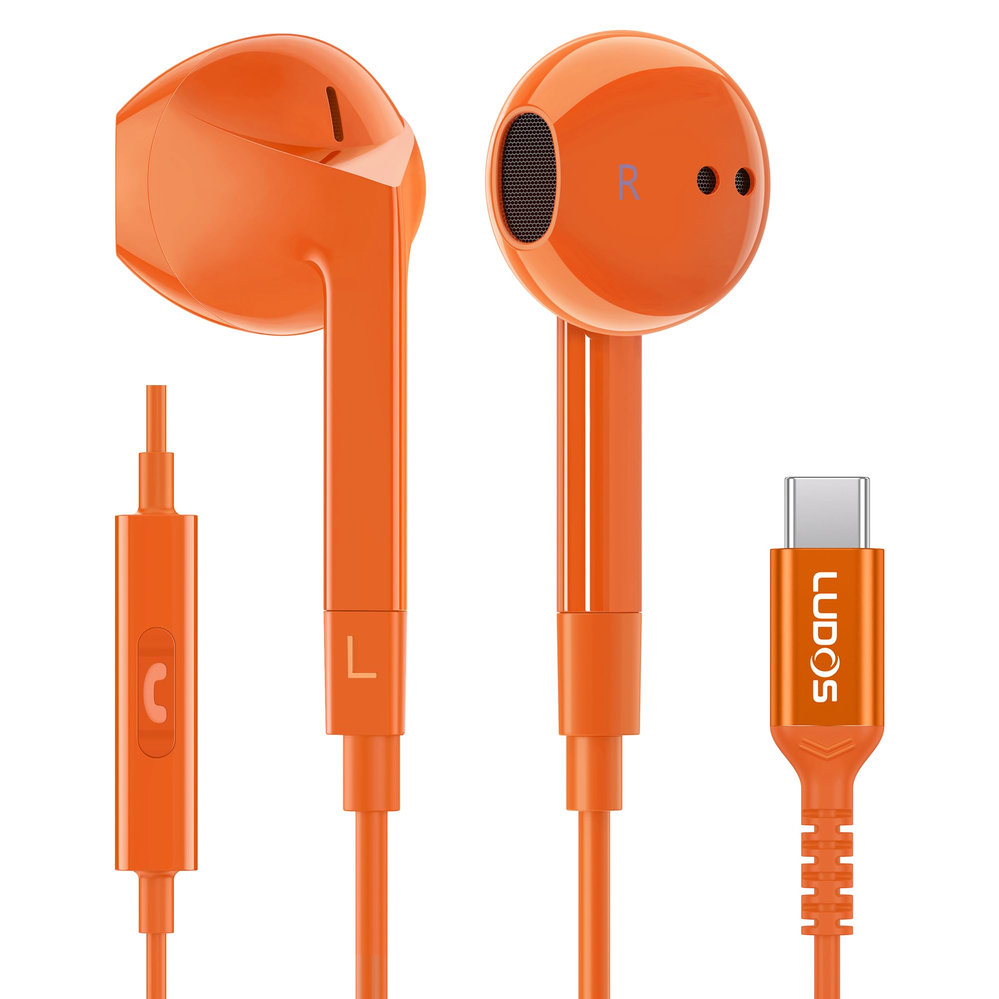 Auriculares Usb-c Con Cable Ludos Ferox Para Iphone 16 15 Pro Max - Venta Internacional.