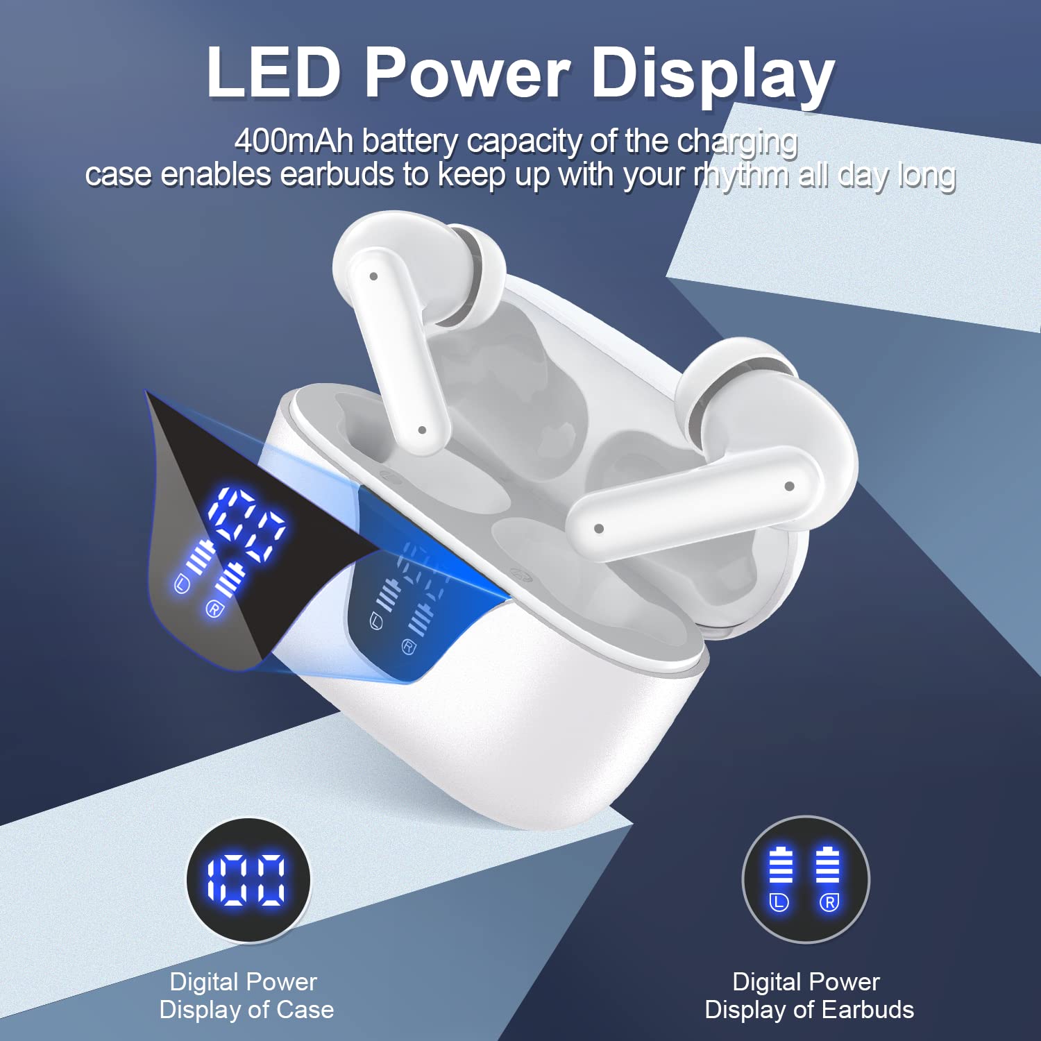 Foto 3 pulgar | Auriculares Inalámbricos Bluetooth Ziuty 2025, 50 Horas, Blancos - Venta Internacional.