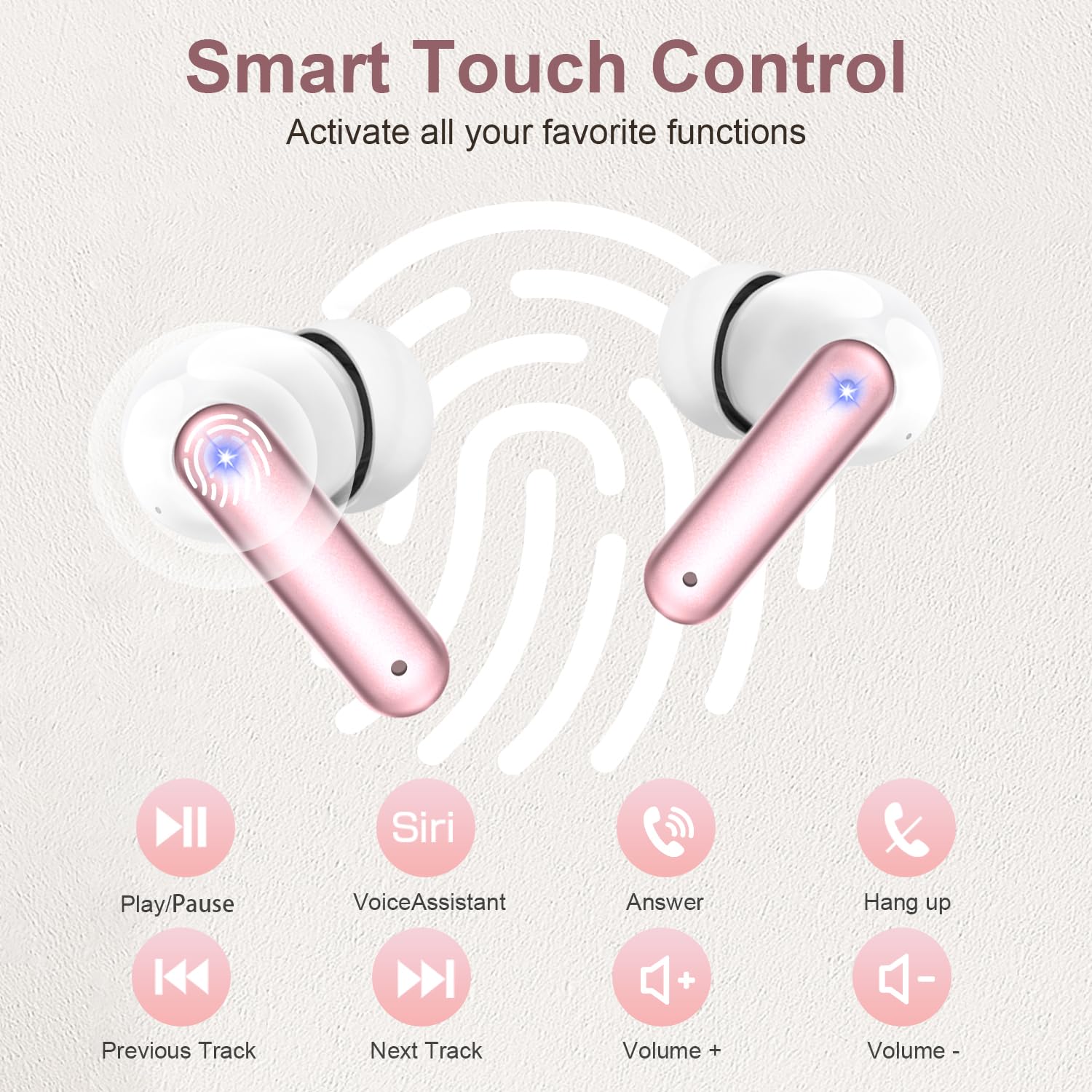 Foto 8 pulgar | Auriculares Inalámbricos Ziuty 2025 Bluetooth 5.3 50 Horas De Reproducción, Color Rosa - Venta Internacional.