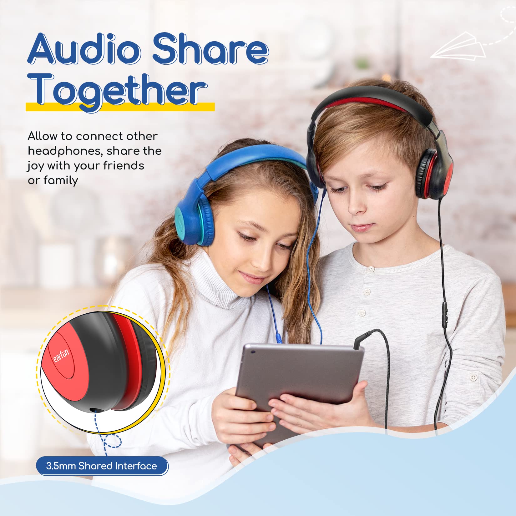 Foto 8 pulgar | Auriculares Earfun Kids Con Cable Y Micrófono Con Límite De Volumen De 85/94 Db - Venta Internacional.
