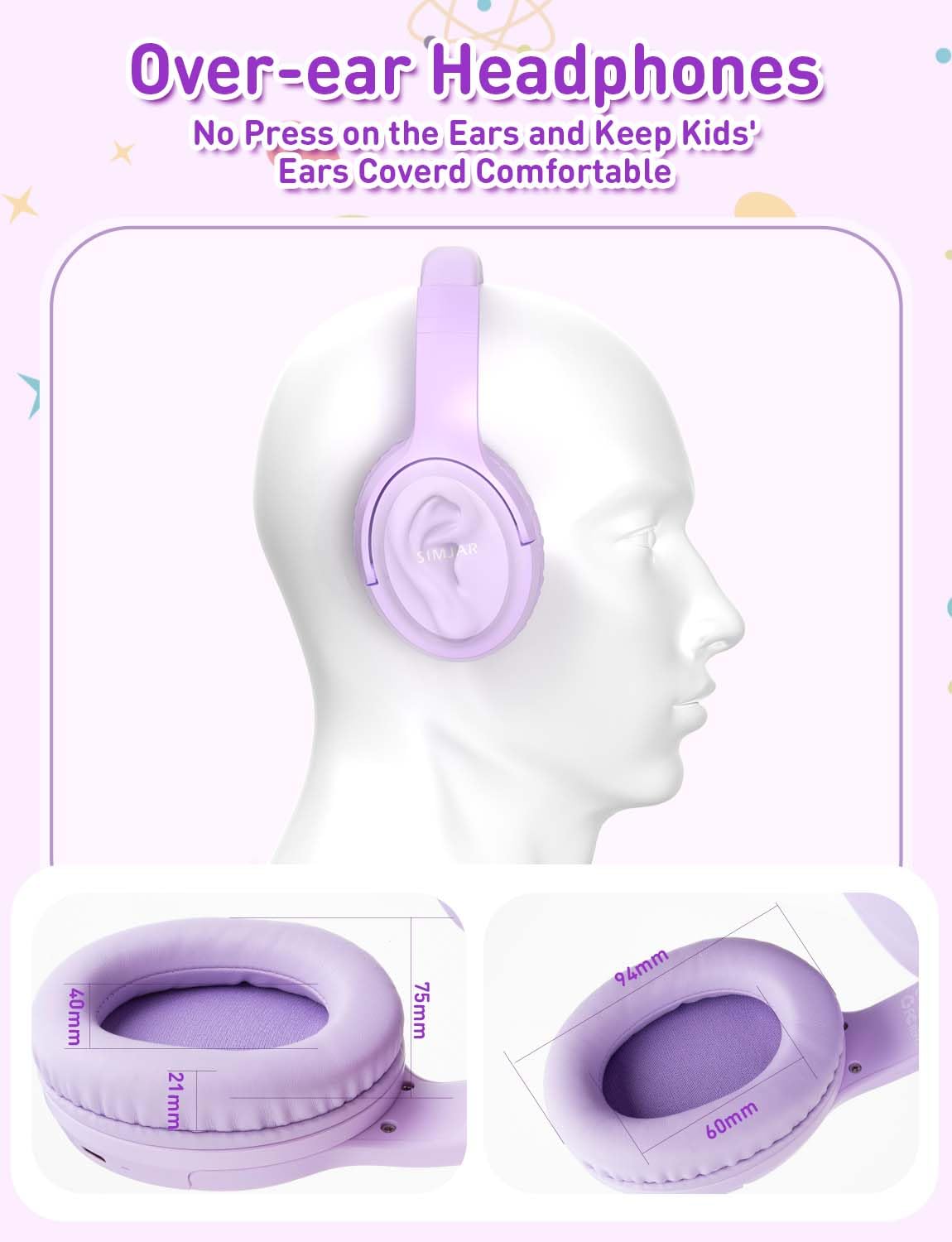 Foto 6 pulgar | Auriculares Inalámbricos Simjar Kids Bluetooth Con Micrófono 50h - Venta Internacional.