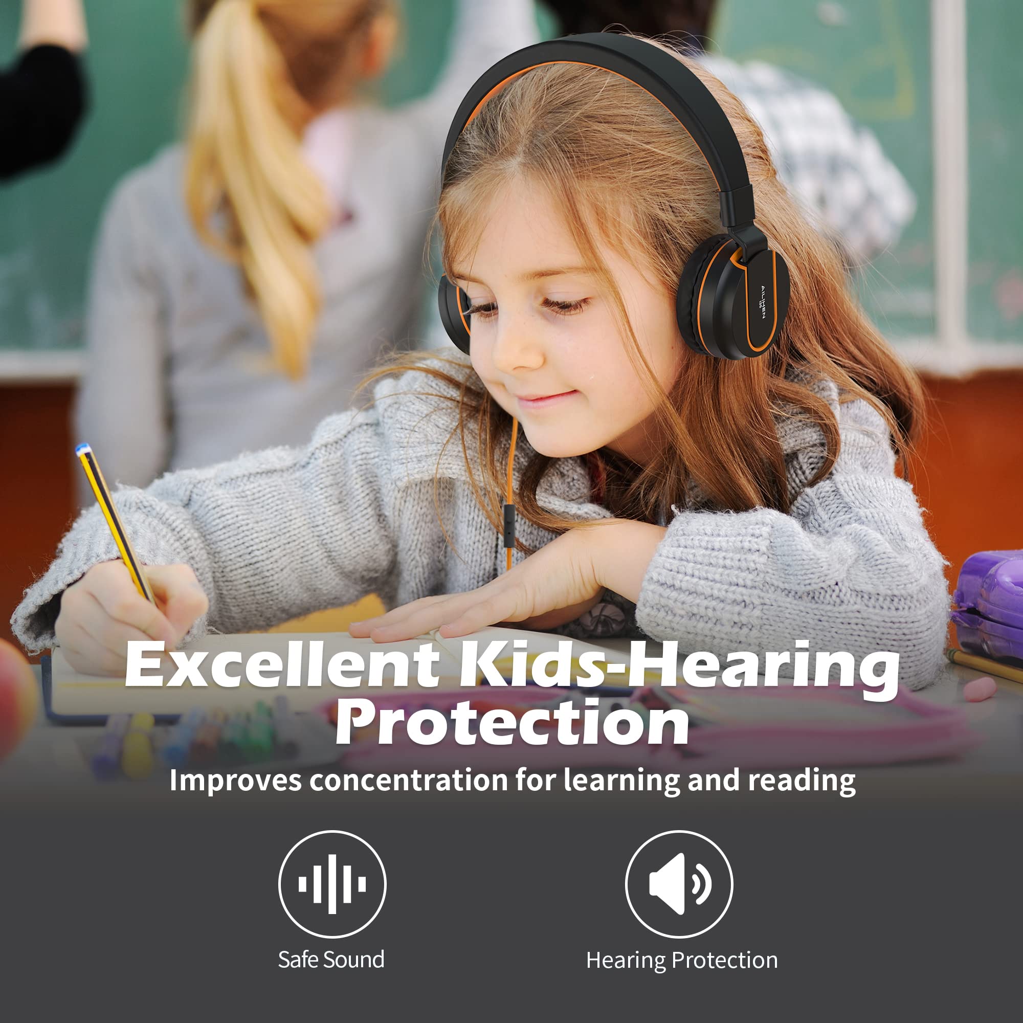 Foto 5 pulgar | Auriculares Intraurales Ailihen I35 Kids Safe, Volumen 93 Db, Negro Y Naranja - Venta Internacional.