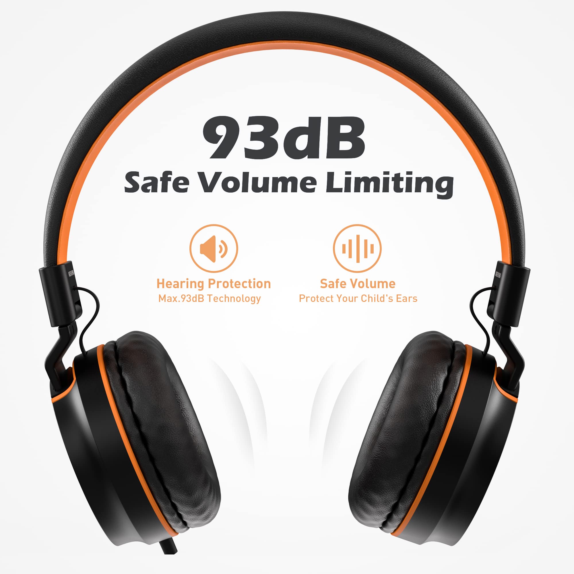 Foto 5 | Auriculares Intraurales Ailihen I35 Kids Safe, Volumen 93 Db, Negro Y Naranja - Venta Internacional.