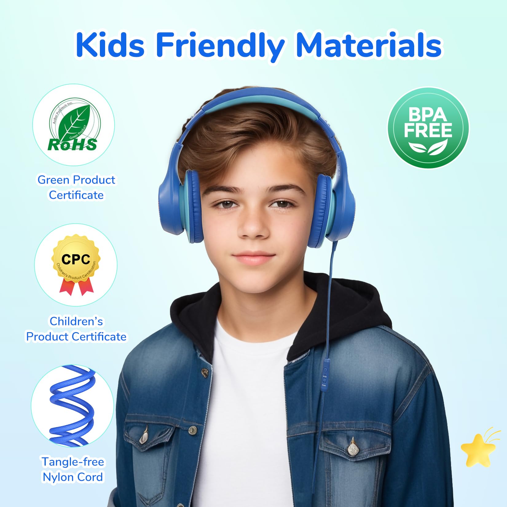 Foto 7 | Auriculares Earfun K3 Kids Over Ear Con Micrófono 85/94 Db, Color Azul - Venta Internacional.