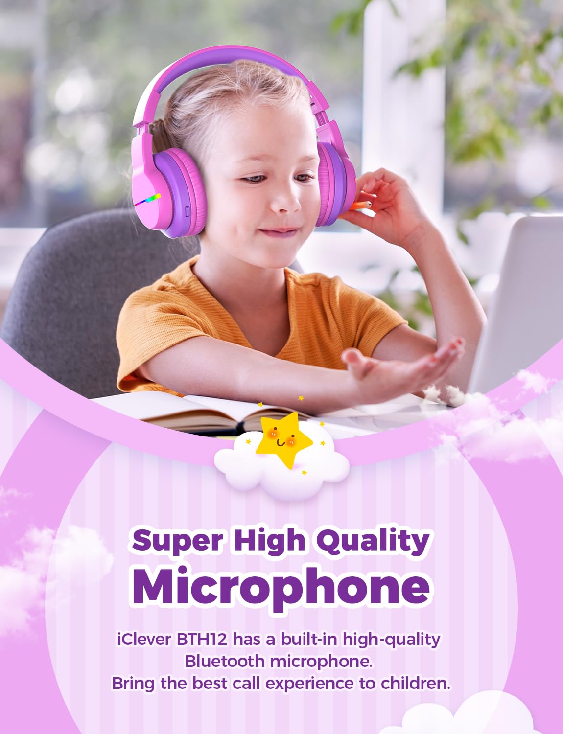 Foto 8 pulgar | Auriculares Bluetooth Iclever Bth12 Kids Led 85h Playtime - Venta Internacional.