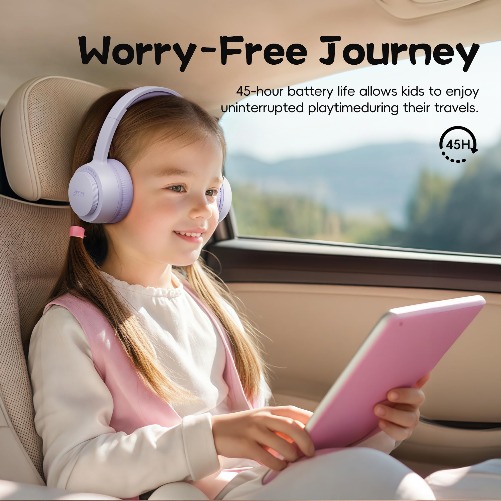 Foto 3 pulgar | Auriculares Para Niños Gorsun Bluetooth 5.3 45h Play Time Purple - Venta Internacional.