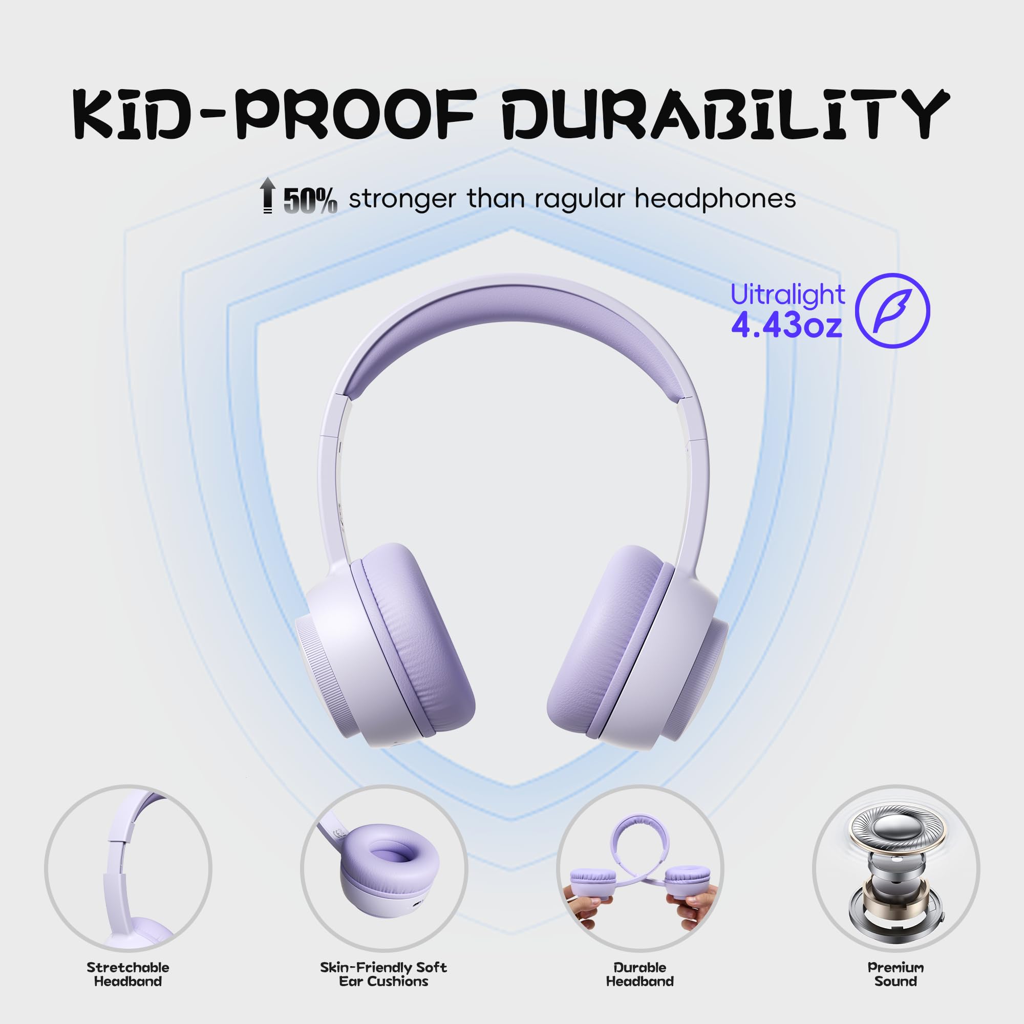 Foto 6 pulgar | Auriculares Para Niños Gorsun Bluetooth 5.3 45h Play Time Purple - Venta Internacional.