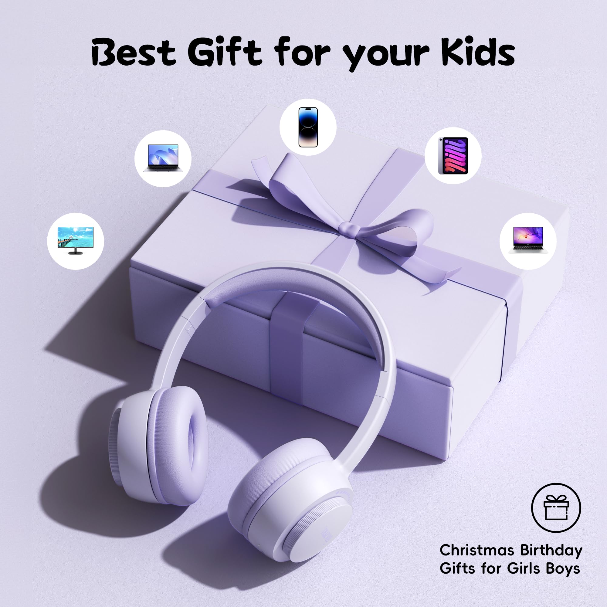 Foto 7 pulgar | Auriculares Para Niños Gorsun Bluetooth 5.3 45h Play Time Purple - Venta Internacional.