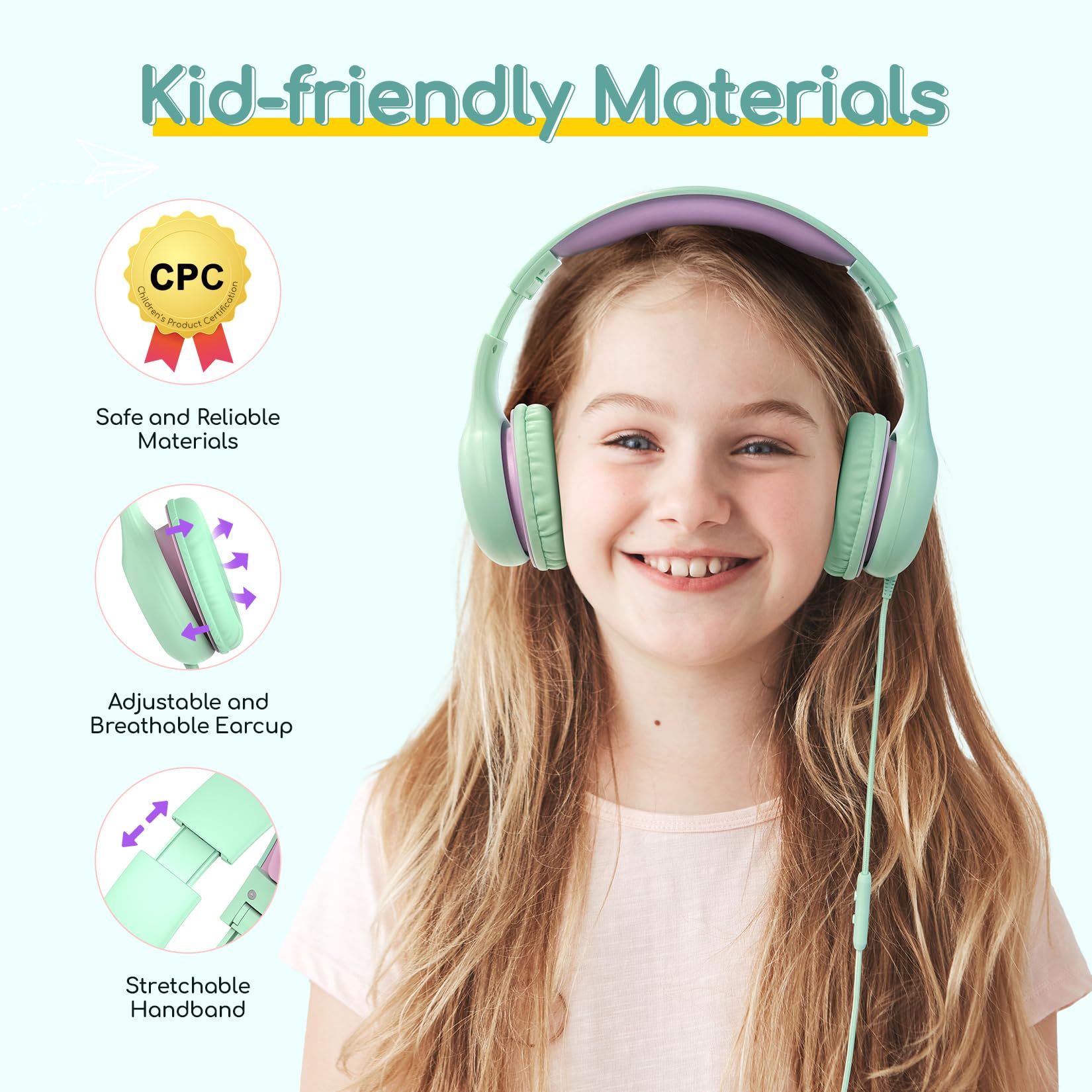 Foto 5 pulgar | Auriculares Earfun Kids Con Cable Y Micrófono Con Límite De Volumen De 85/94 Db - Venta Internacional.
