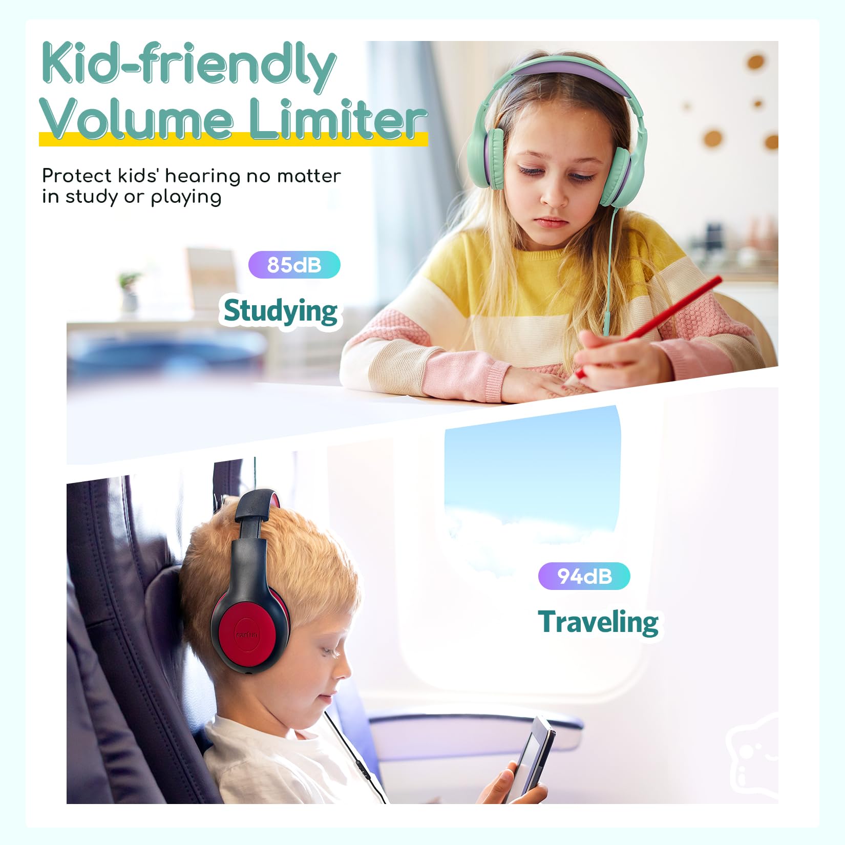 Foto 6 pulgar | Auriculares Earfun Kids Con Cable Y Micrófono Con Límite De Volumen De 85/94 Db - Venta Internacional.
