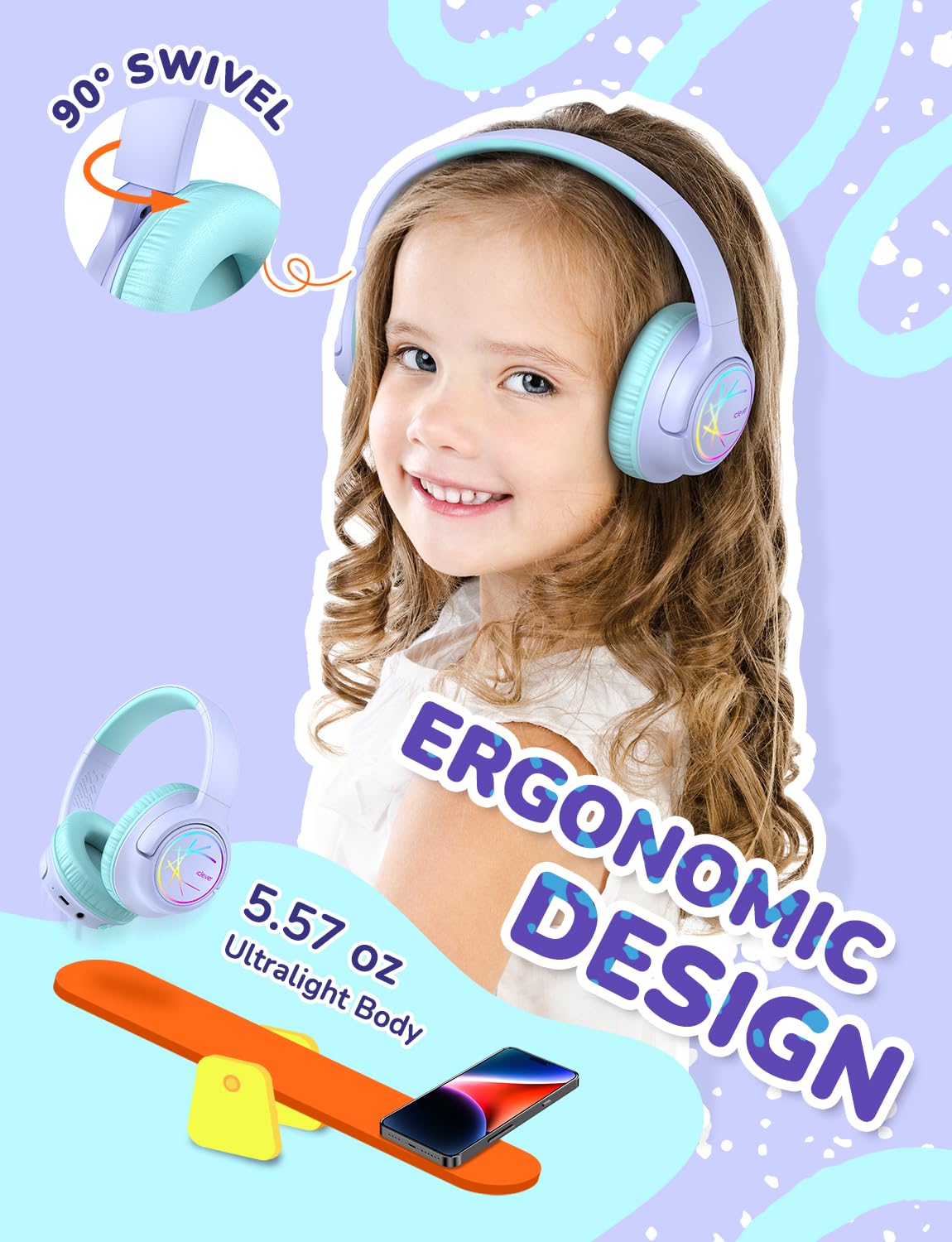 Foto 6 pulgar | Auriculares Bluetooth Iclever Bth18 Safe Con Volumen 74/85/94 Dba - Venta Internacional.