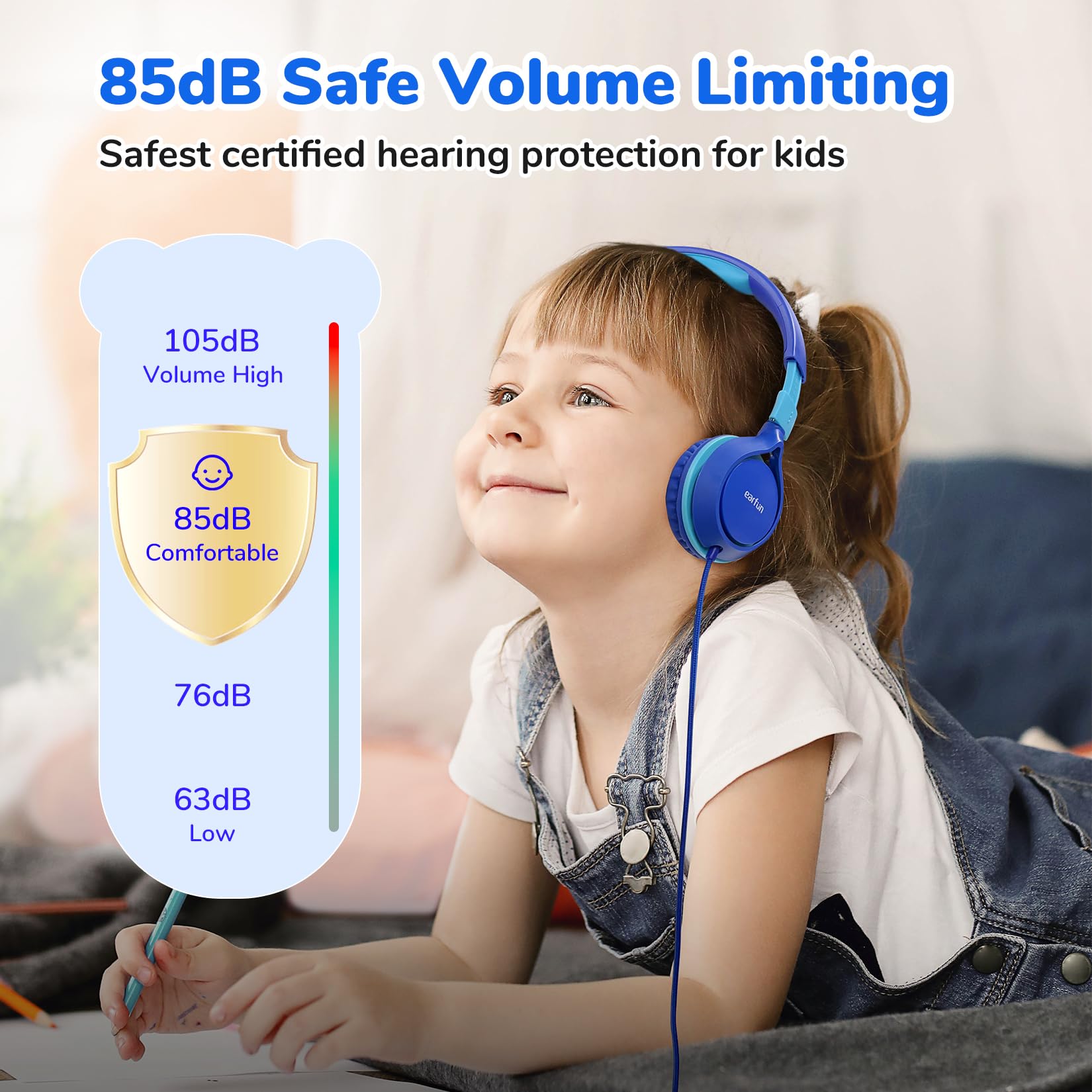 Foto 3 pulgar | Auriculares Earfun S1 Para Niños, Plegables, Con Cable, Límite De Volumen De 85 Db - Venta Internacional.