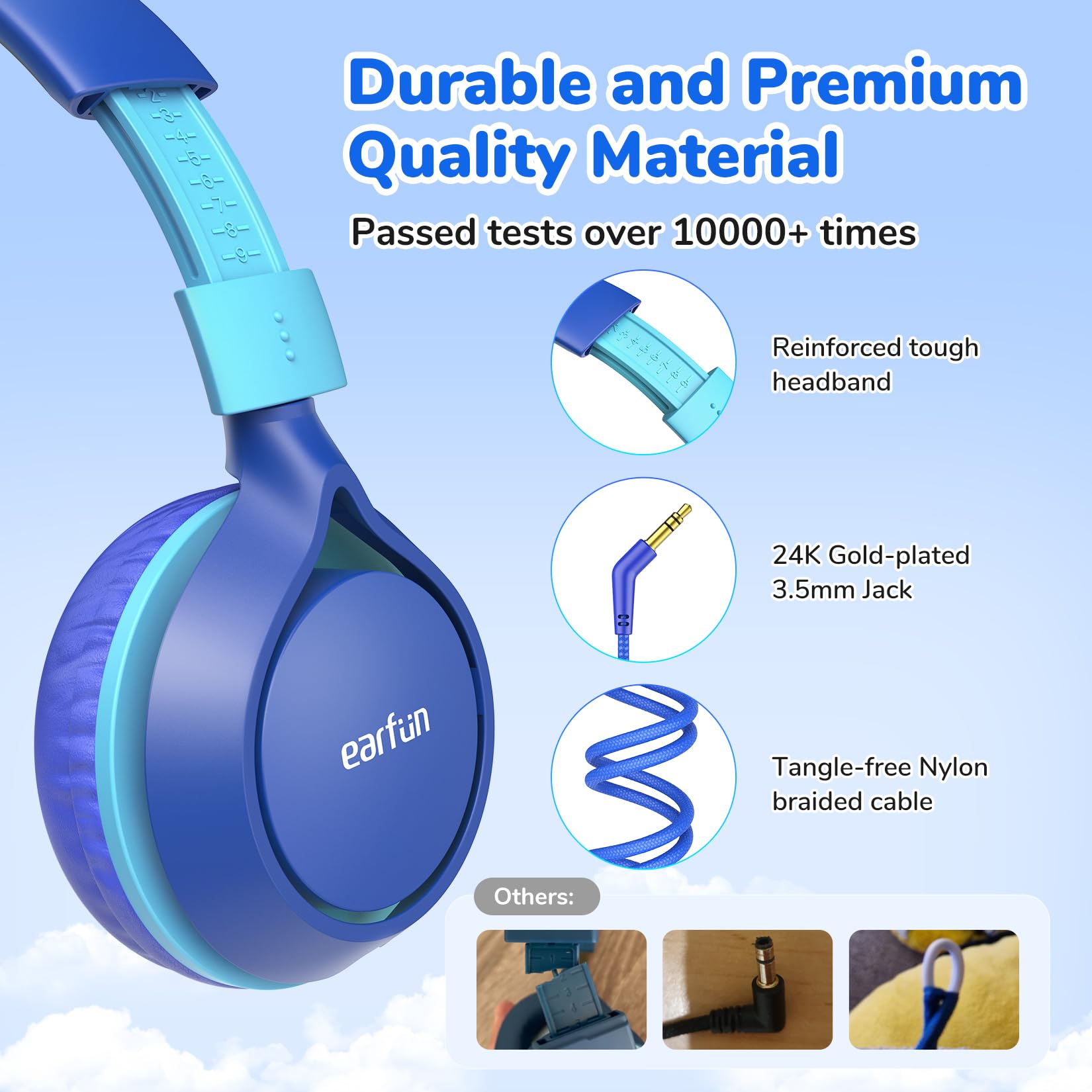Foto 5 pulgar | Auriculares Earfun S1 Para Niños, Plegables, Con Cable, Límite De Volumen De 85 Db - Venta Internacional.