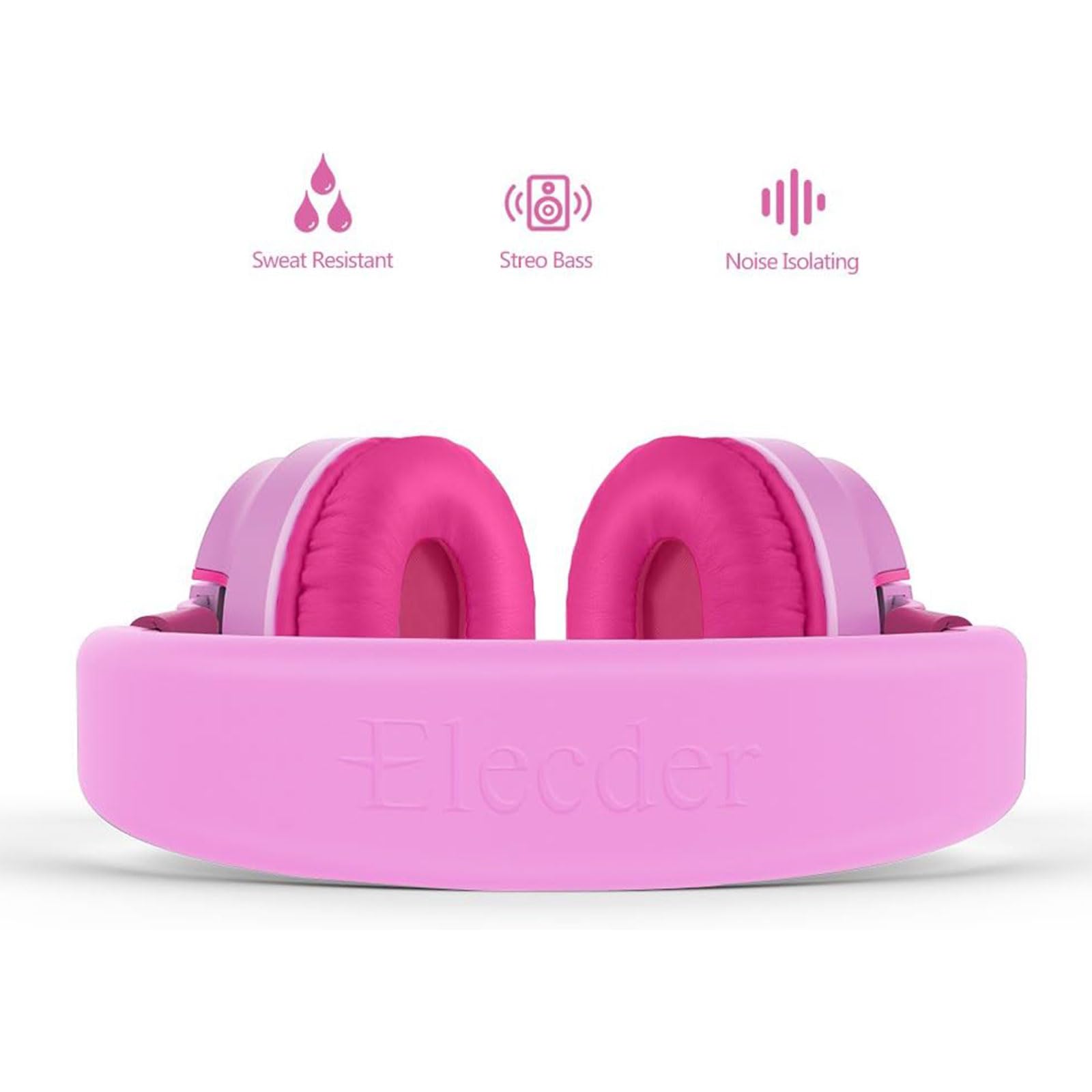 Foto 4 pulgar | Auriculares Elecder I36 Para Niños, Plegables, Para Usar En La Oreja, Color Rosa Y Rosa - Venta Internacional.