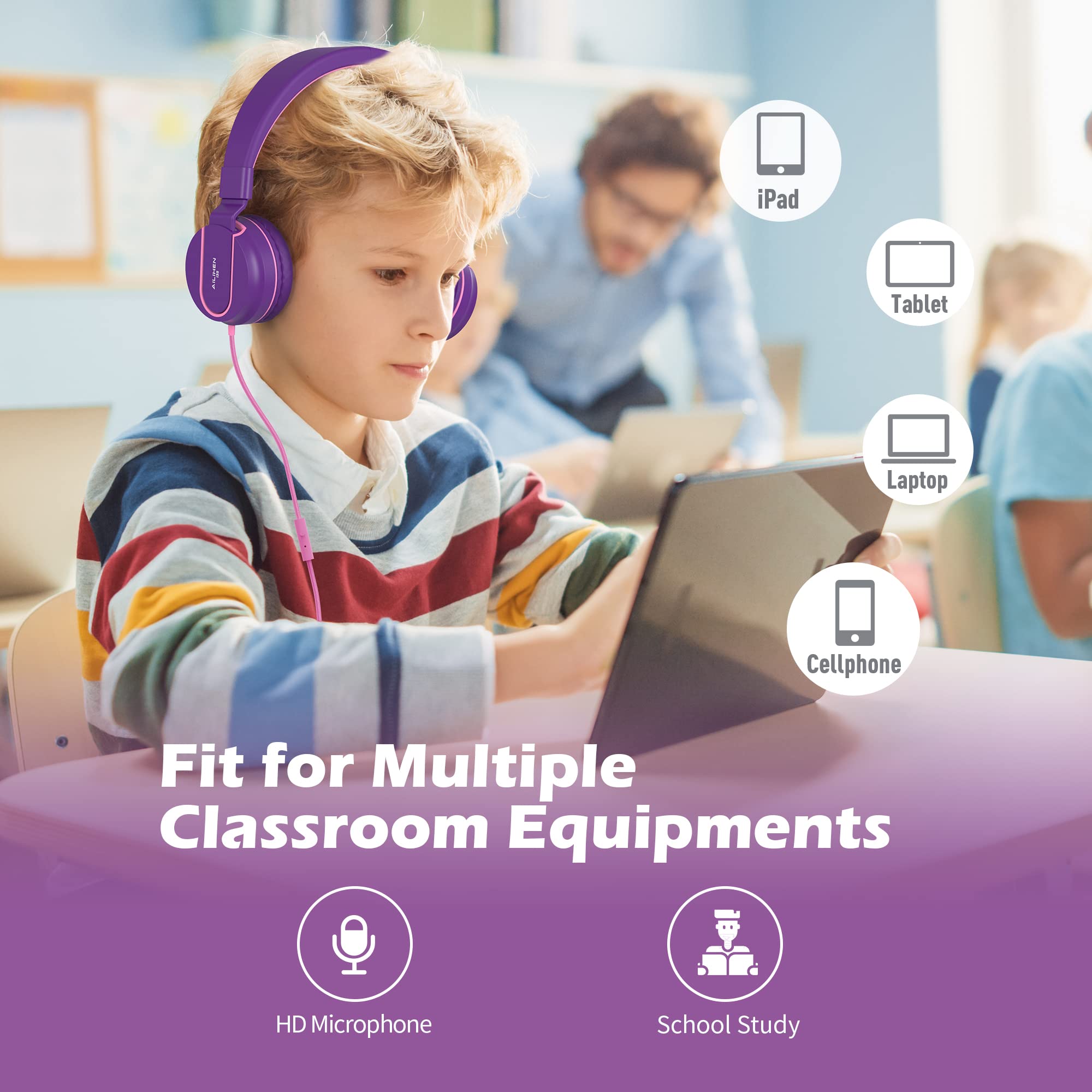 Foto 4 | Auriculares Intraurales Ailihen I35 Para Niños, Seguros, Volumen 93 Db Con Micrófono - Venta Internacional.