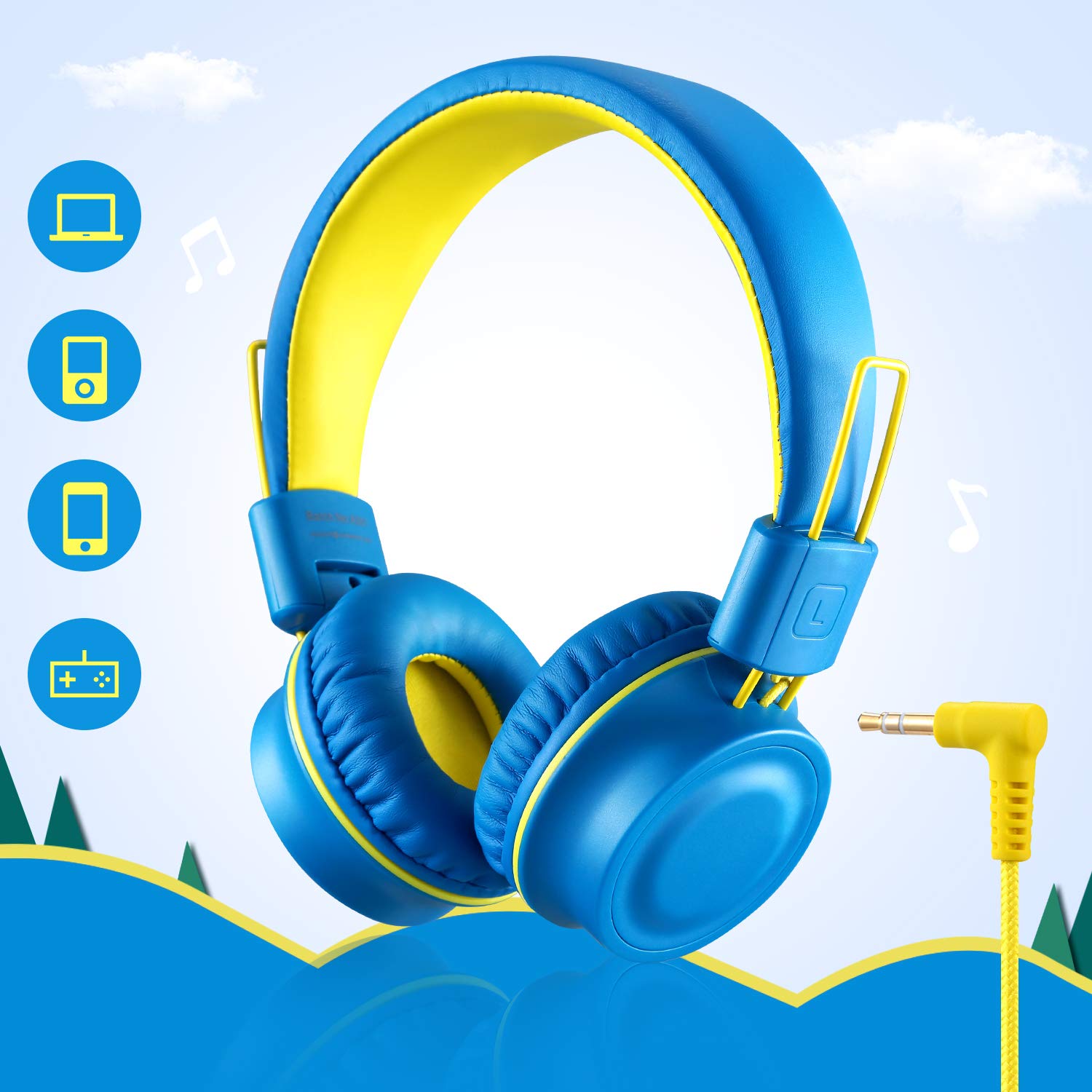 Foto 5 pulgar | Auriculares Noot Products K3 Kids Plegables Estéreo Azul - Venta Internacional.